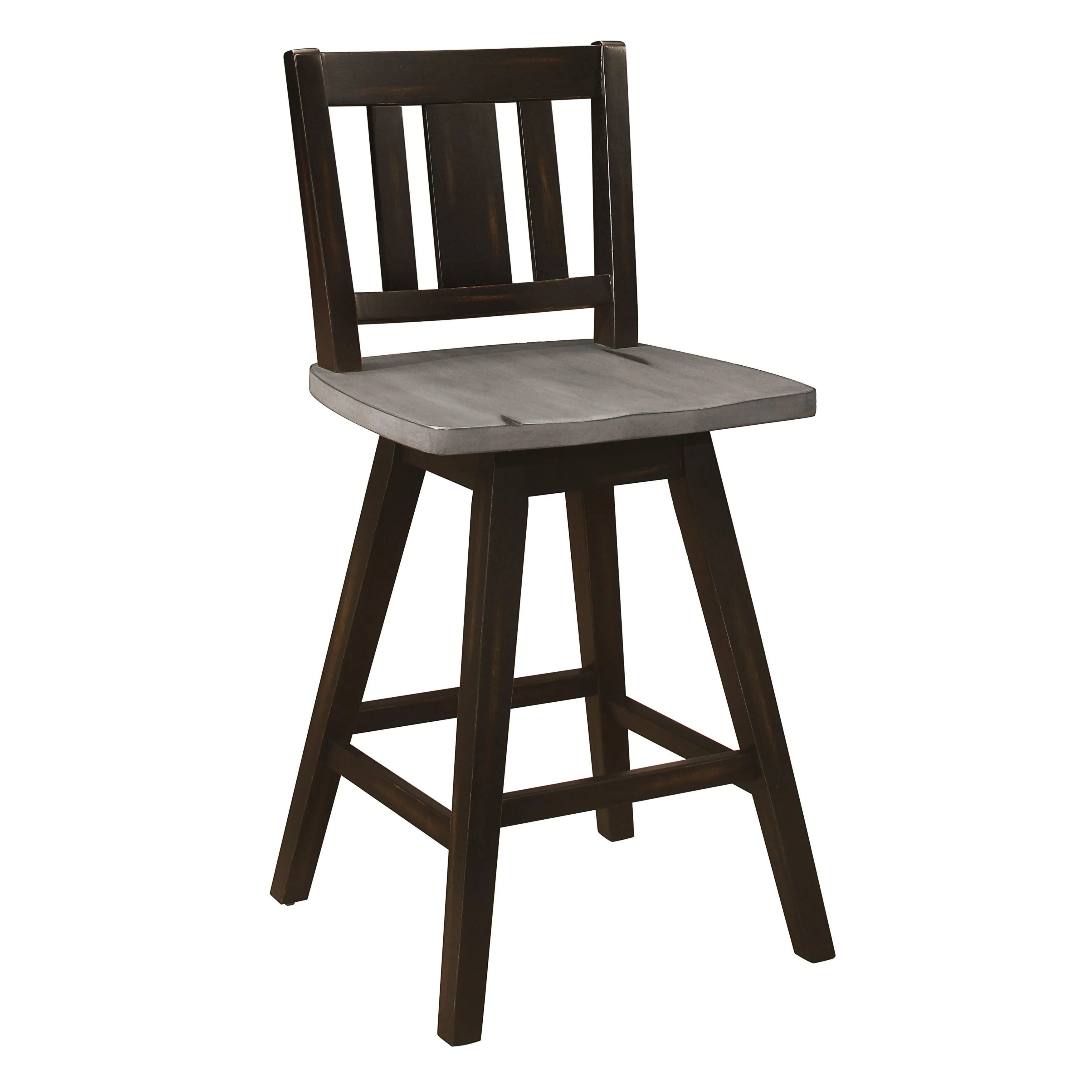 Amsonia Gray/Black Swivel Counter Height Chairs, Set of 2 - Image 7