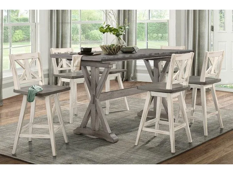 Amsonia Gray/White Swivel Counter Chair, Set of 2 - Image 2