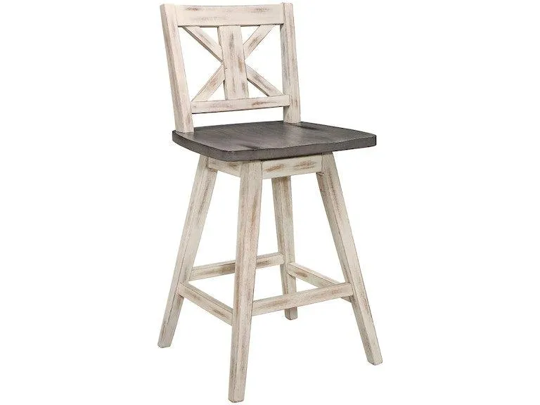 Amsonia Gray/White Swivel Counter Chair, Set of 2 - Image 4