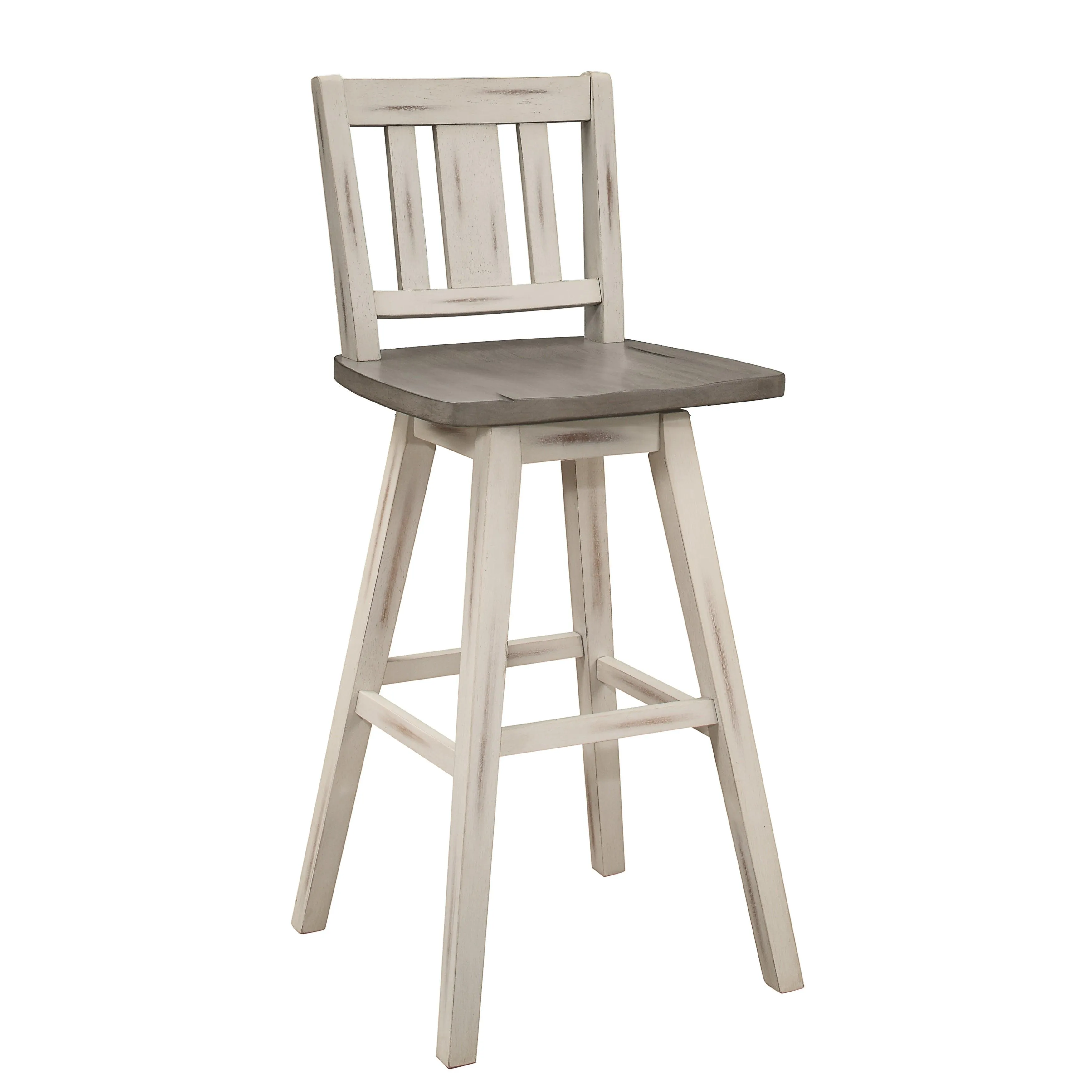 Amsonia White Swivel Pub Counter Height Chairs, Set of 2 - Image 3