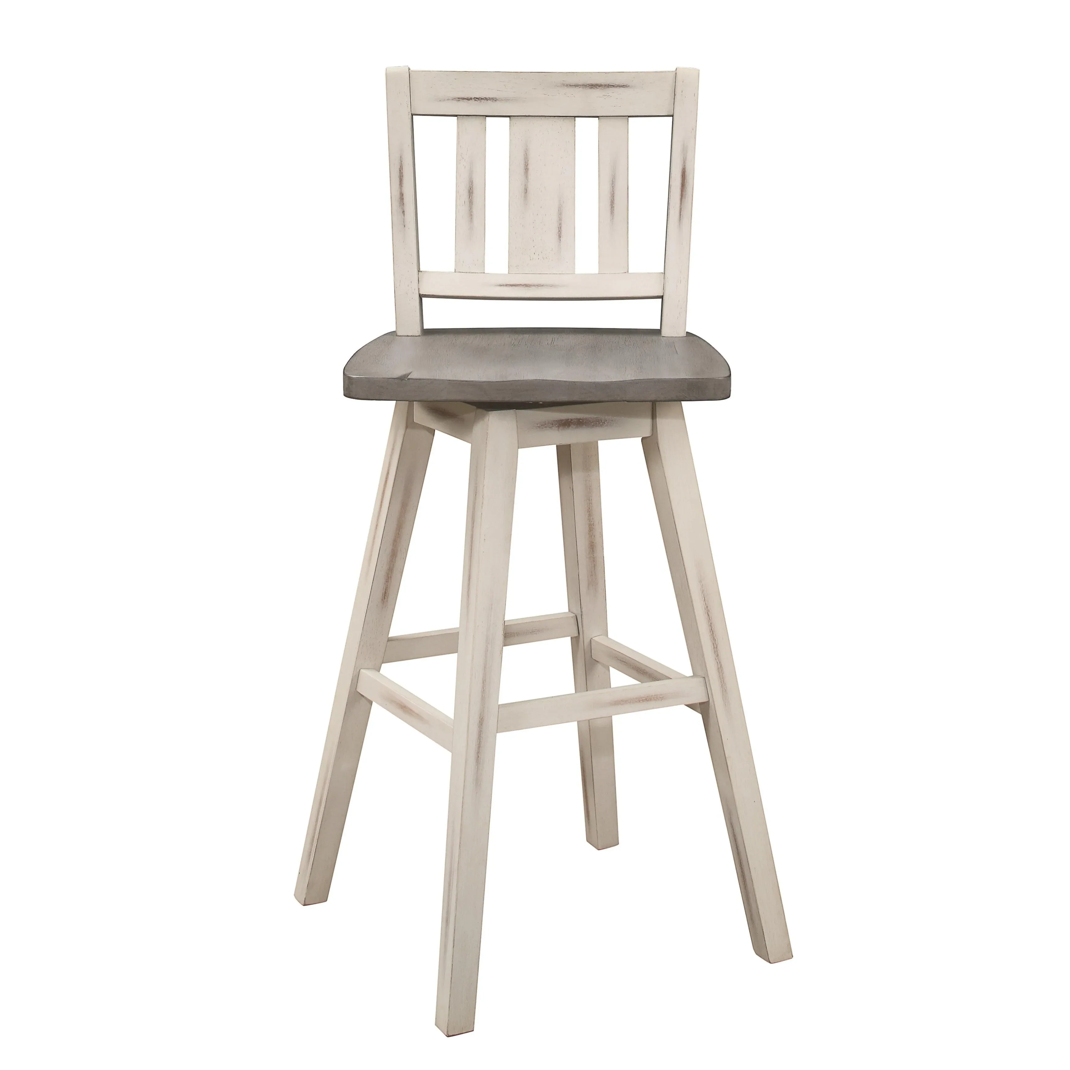 Amsonia White Swivel Pub Counter Height Chairs, Set of 2 - Image 5