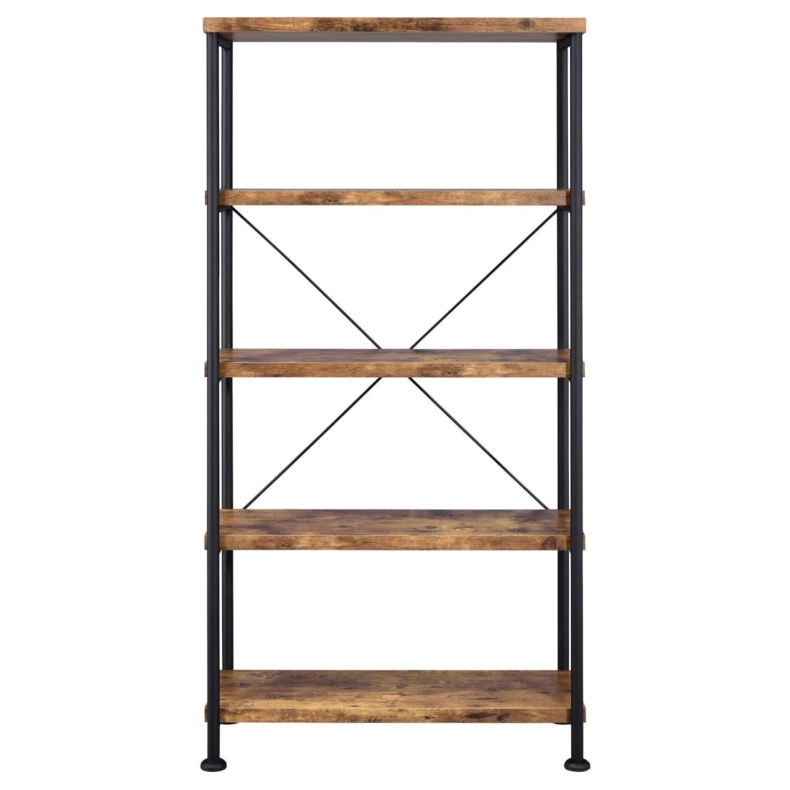 Analiese Antique Nutmeg 4-Shelf Bookcase - Image 3