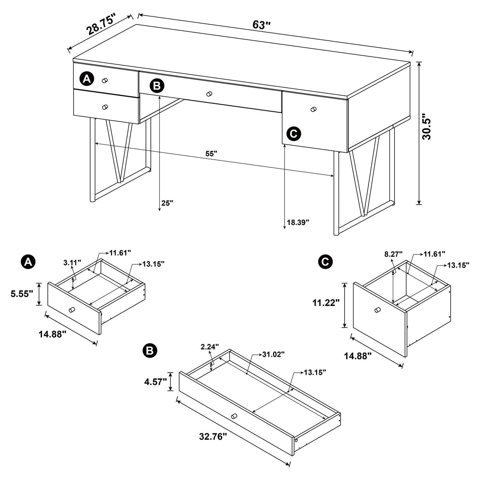 Analiese Gray Driftwood 4-Drawer Writing Desk - Image 13