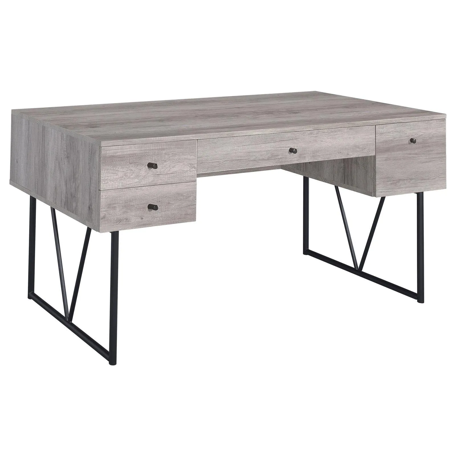 Analiese Gray Driftwood 4-Drawer Writing Desk - Image 3
