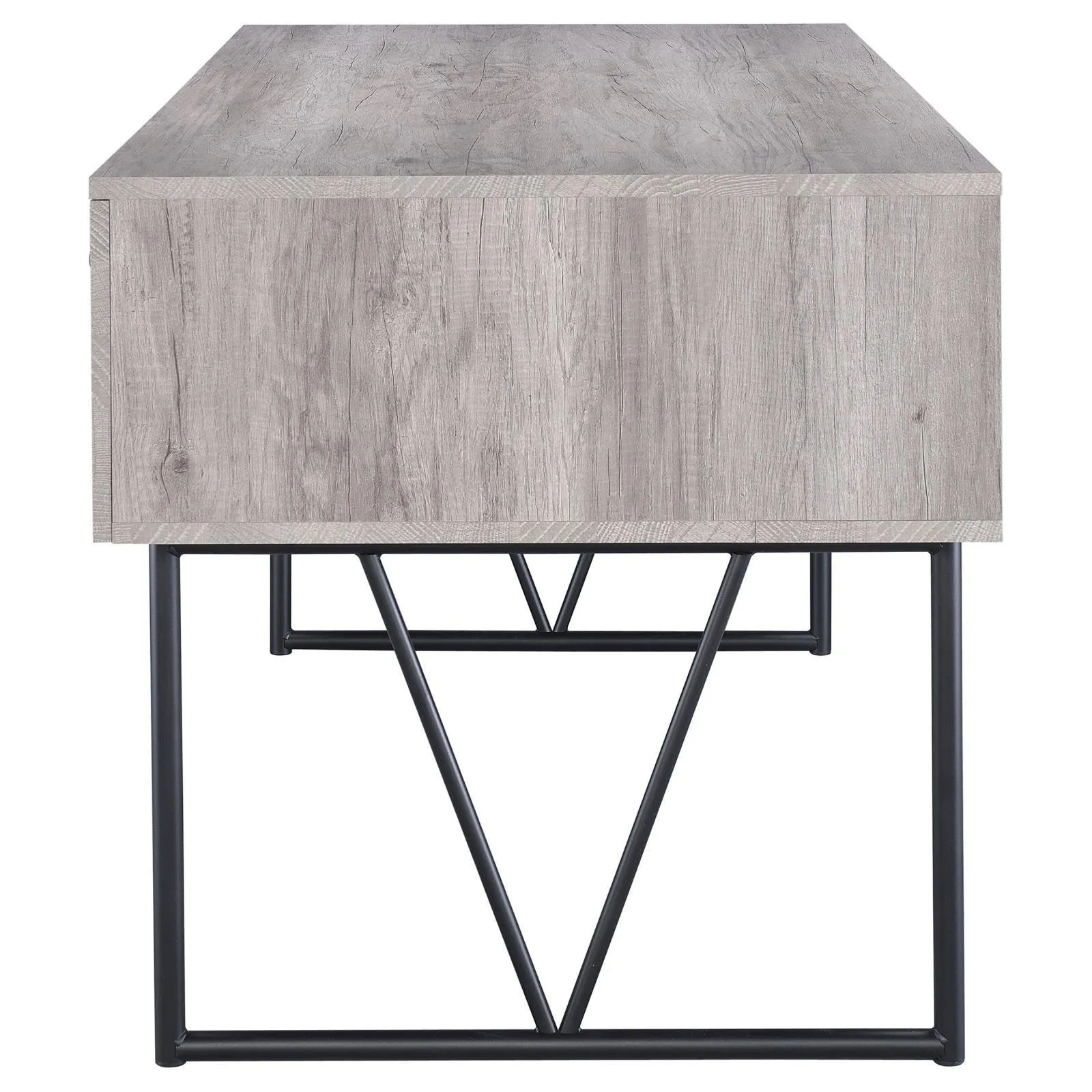 Analiese Gray Driftwood 4-Drawer Writing Desk - Image 6
