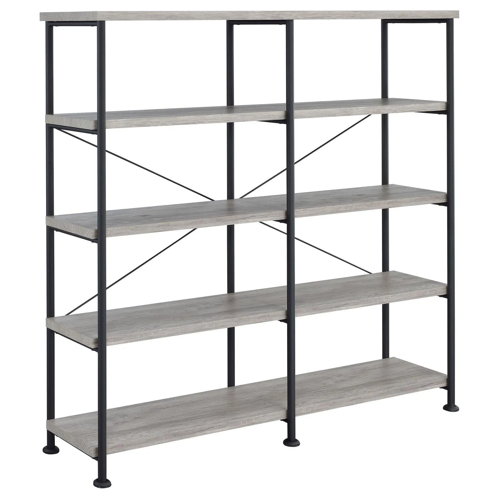 Analiese Gray Driftwood 4-Shelf Open Bookcase - Image 2