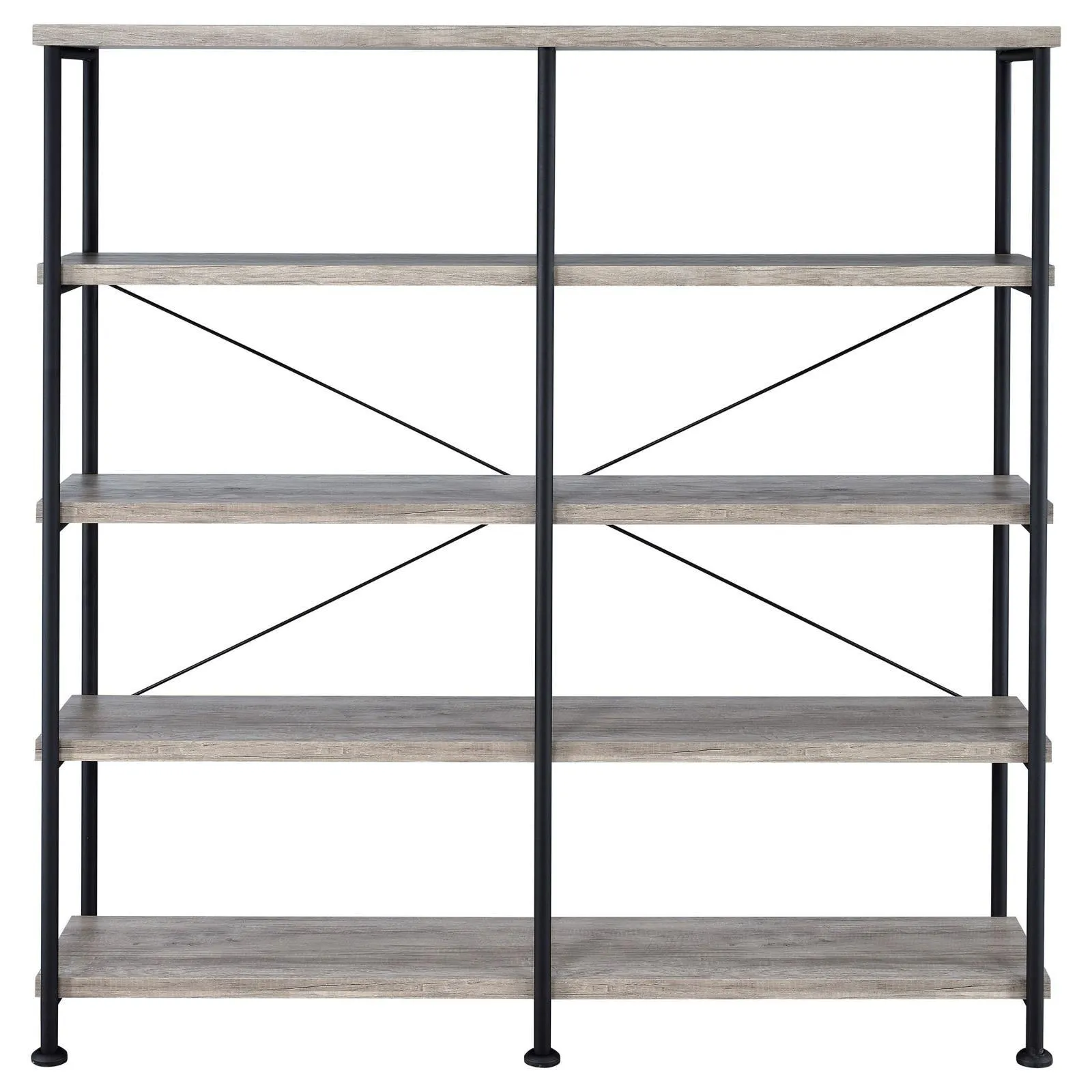 Analiese Gray Driftwood 4-Shelf Open Bookcase - Image 3