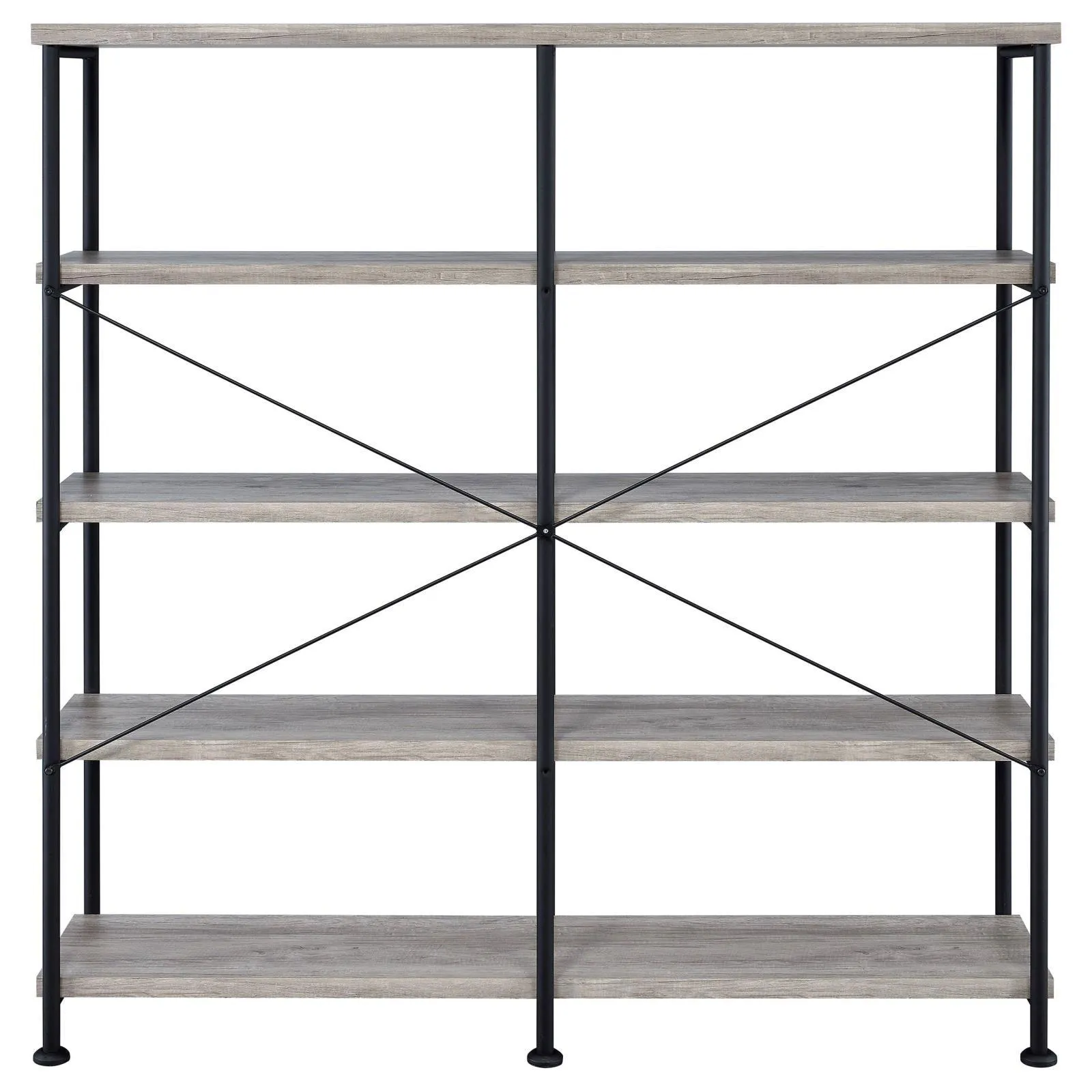 Analiese Gray Driftwood 4-Shelf Open Bookcase - Image 6