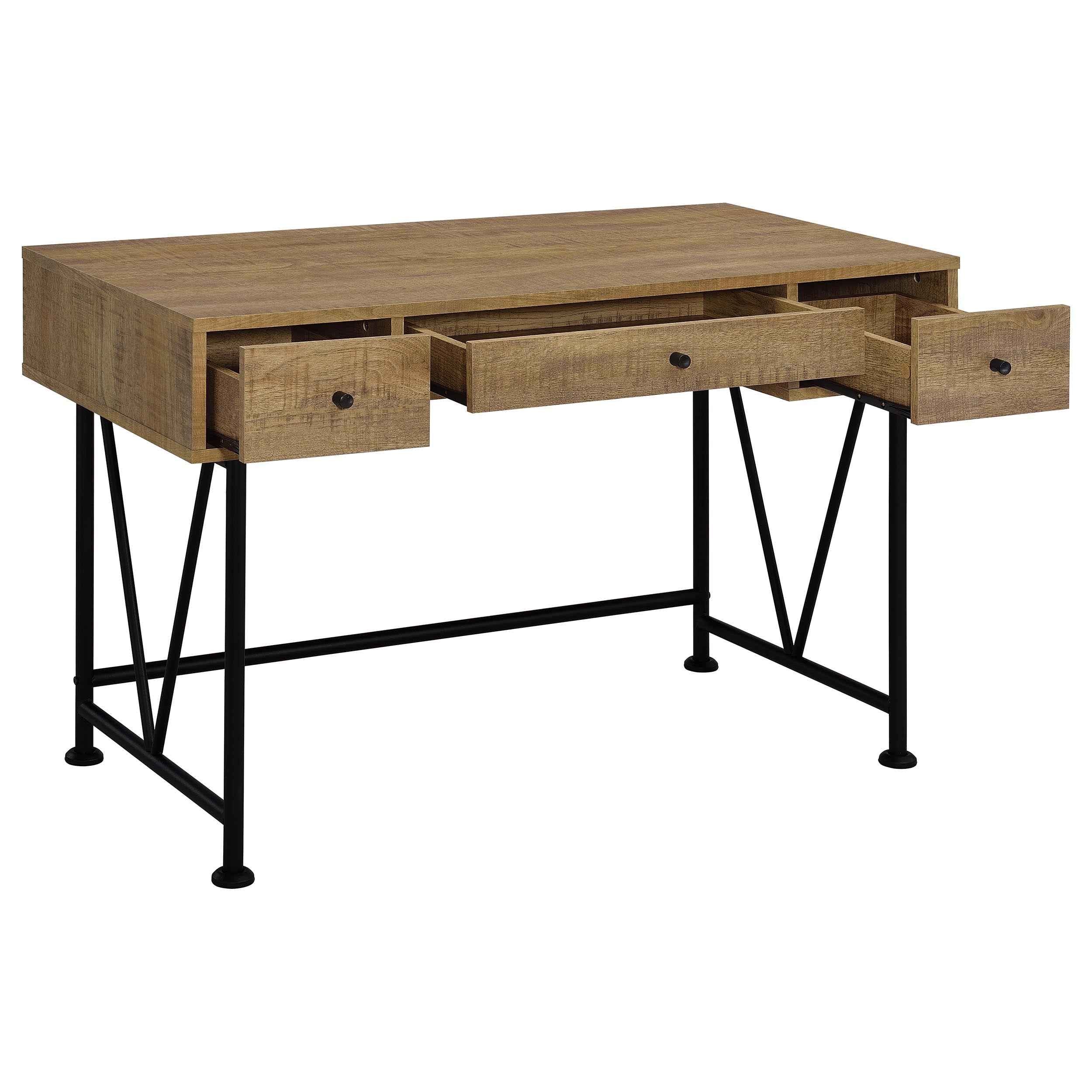 Analiese Mango 47-inch 3-drawer Writing Desk - Image 3
