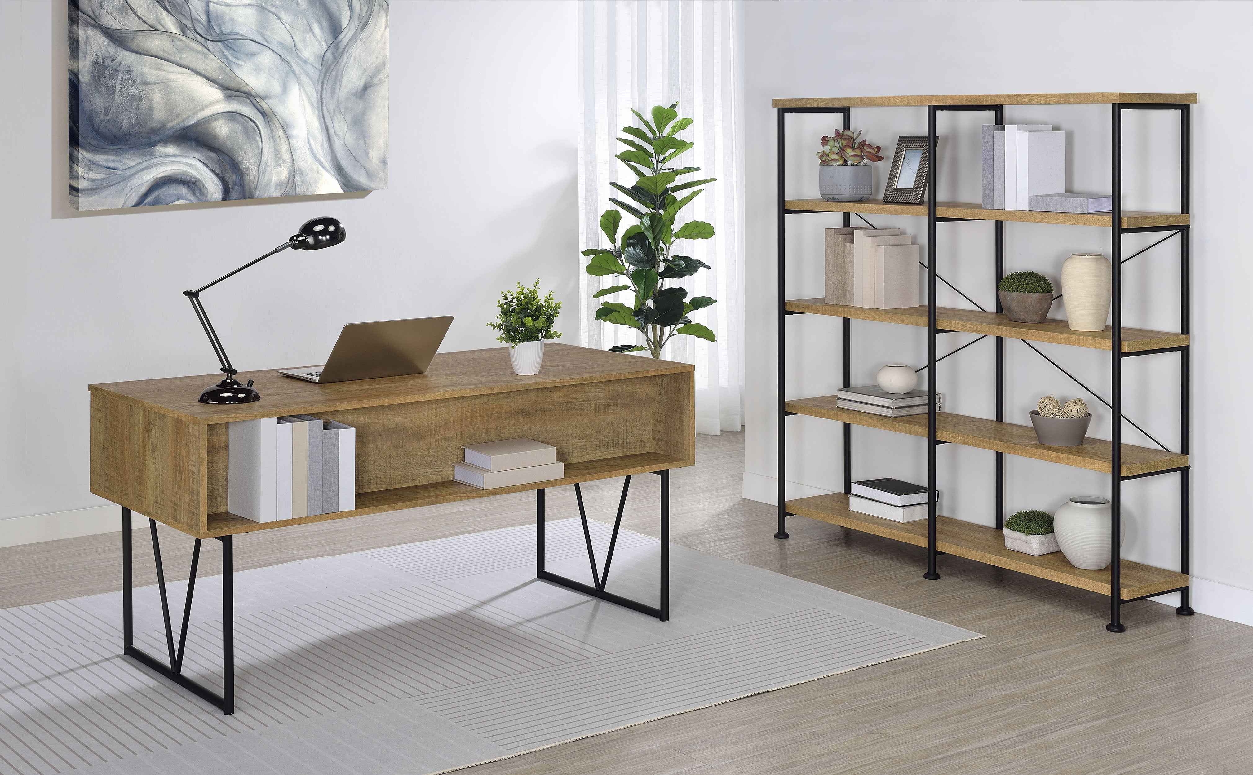Analiese Mango 63-inch 4-drawer Writing Desk - Image 13