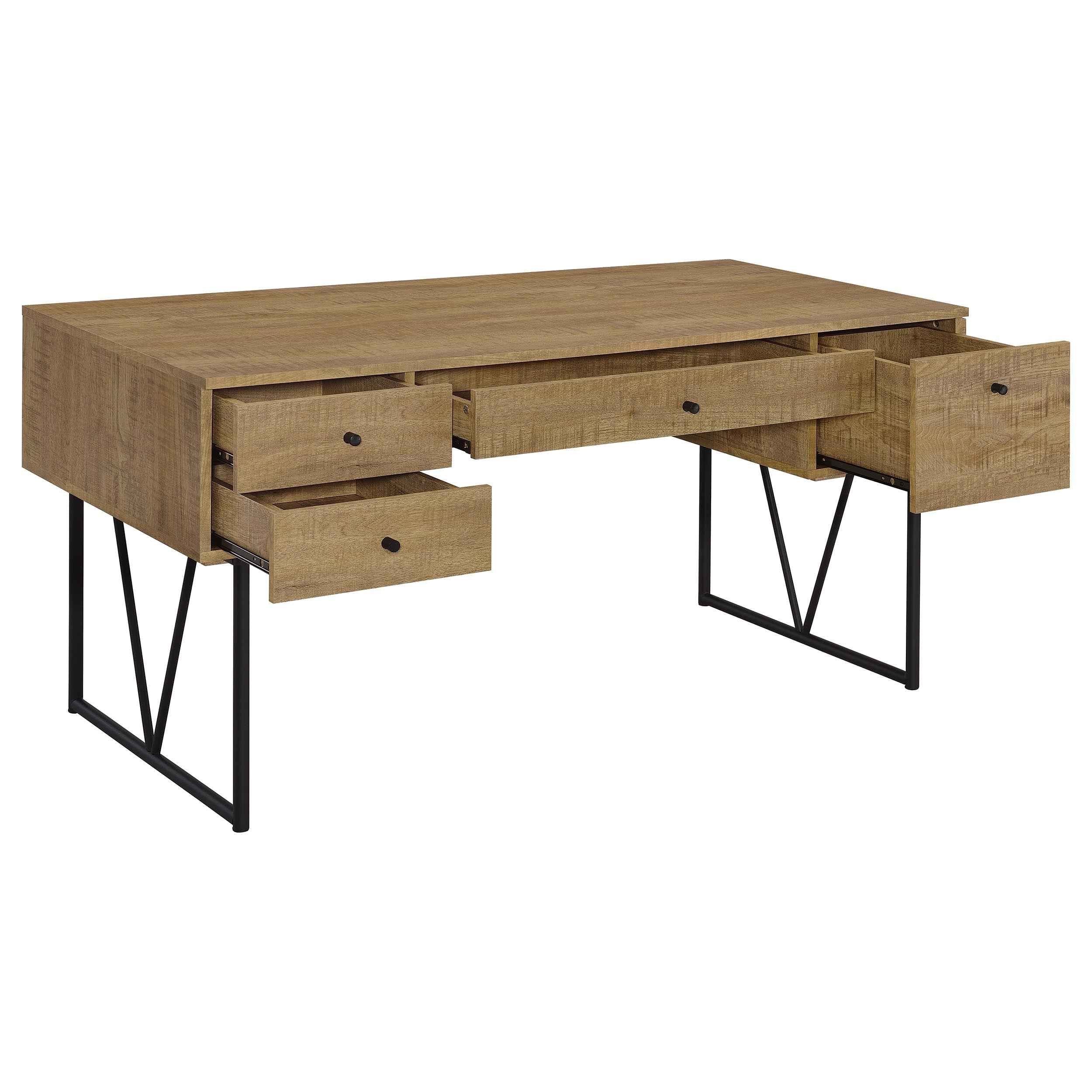 Analiese Mango 63-inch 4-drawer Writing Desk - Image 4