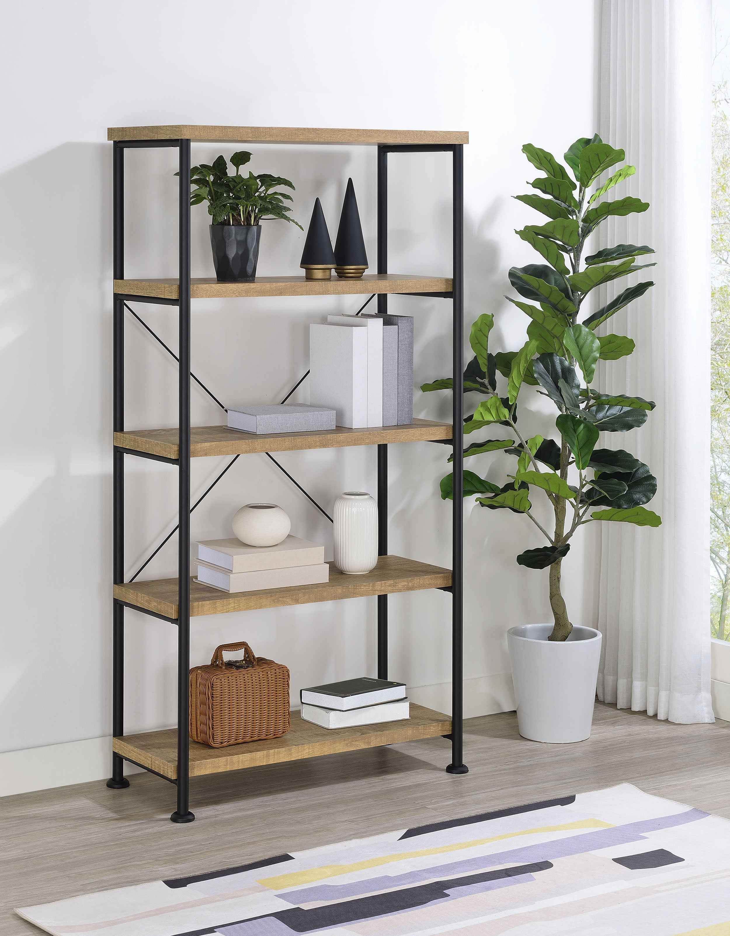 Analiese Mango 63-inch 4-shelf Bookshelf