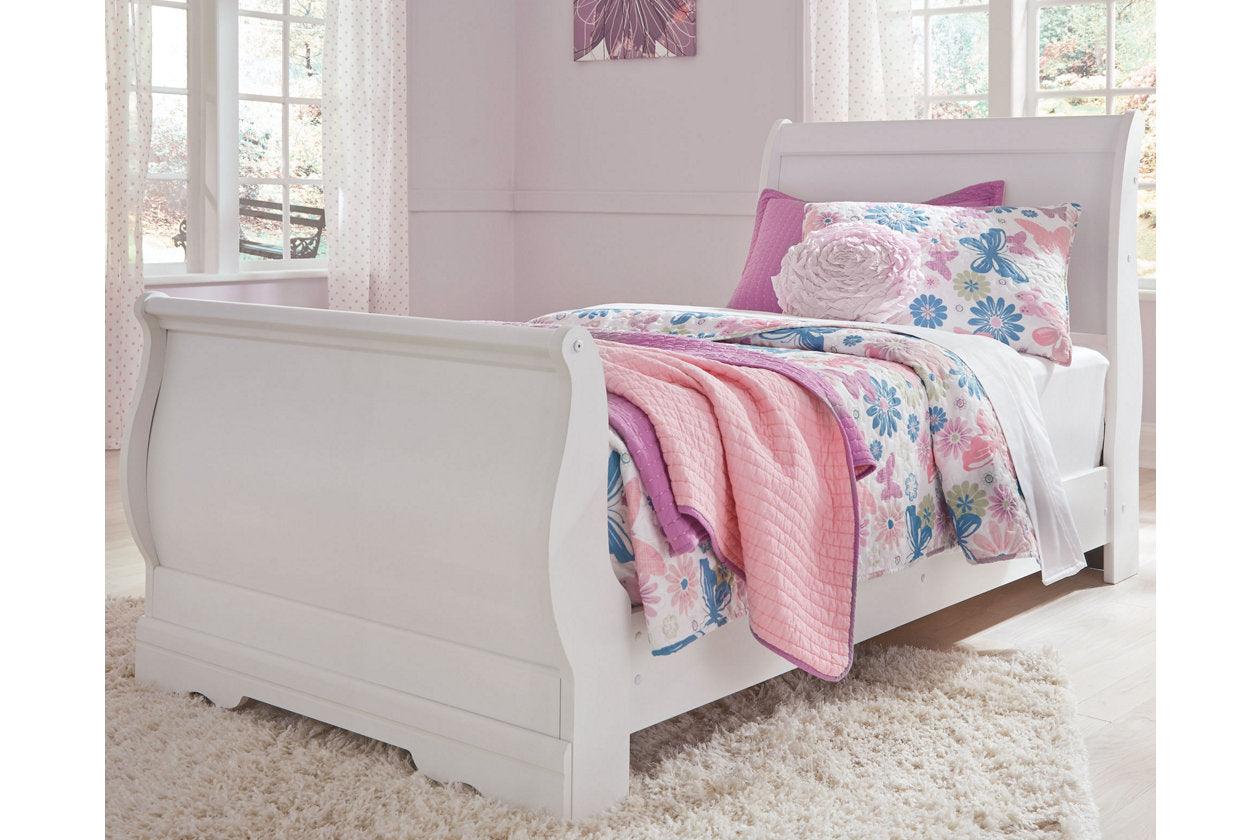 Anarasia White Twin Sleigh Bed - Image 2
