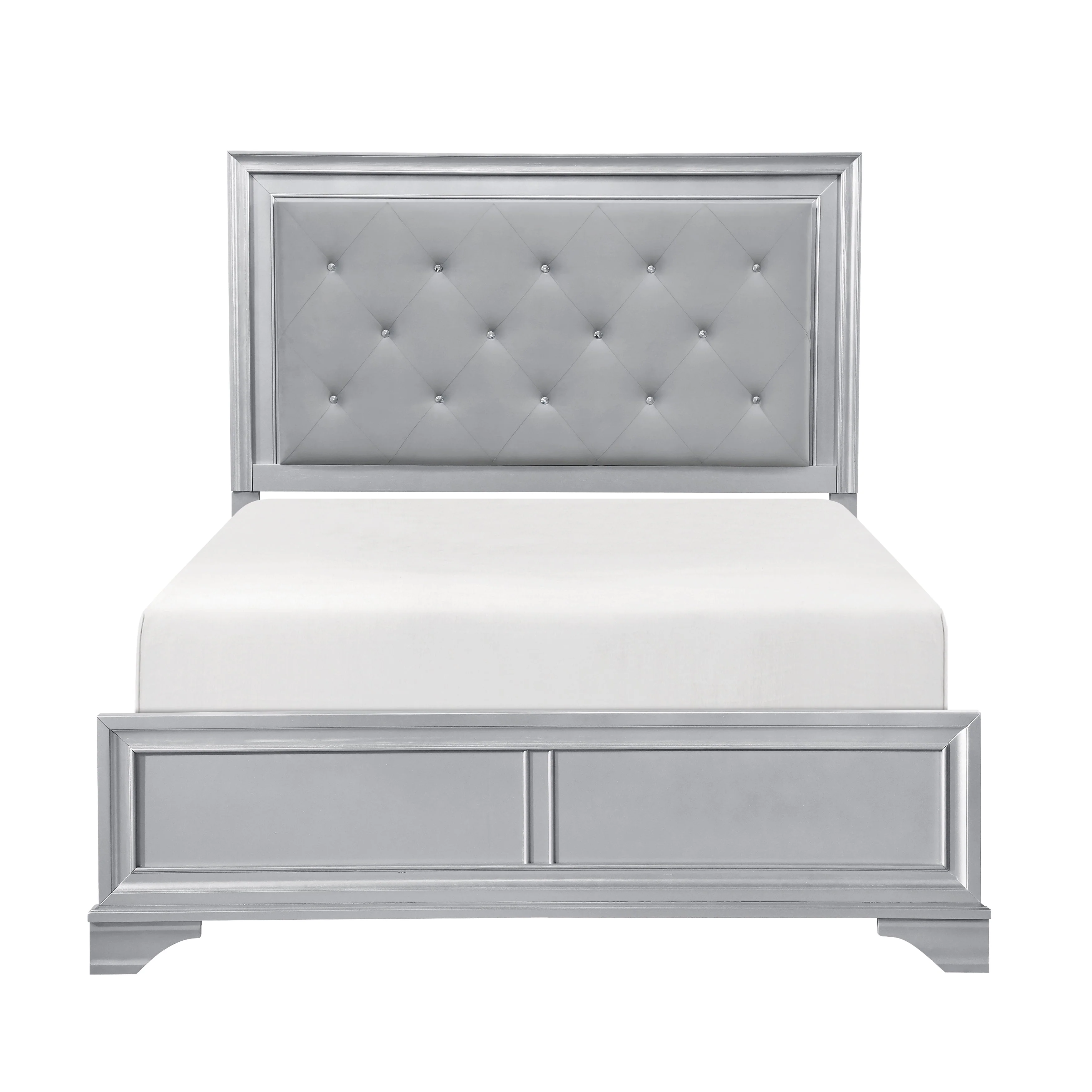 Anatole Metallic Silver LED Panel California King Bed