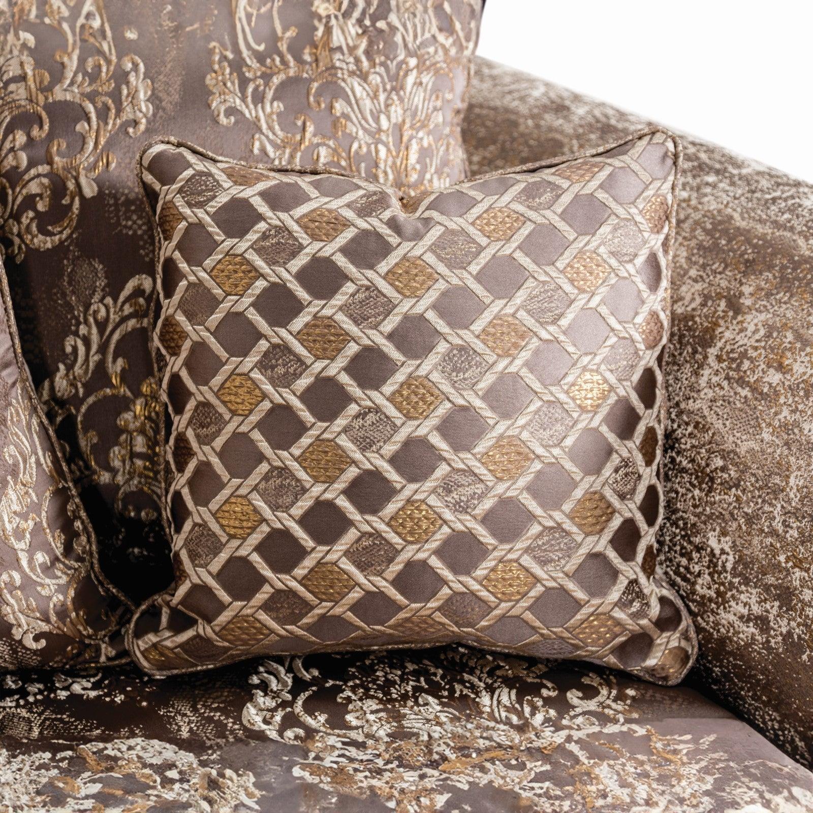 Andalusia Light Brown/Dark Cherry Sofa - Image 4