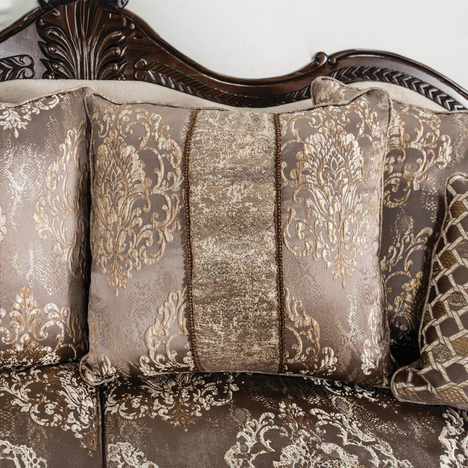 Andalusia Light Brown/Dark Cherry Sofa - Image 5