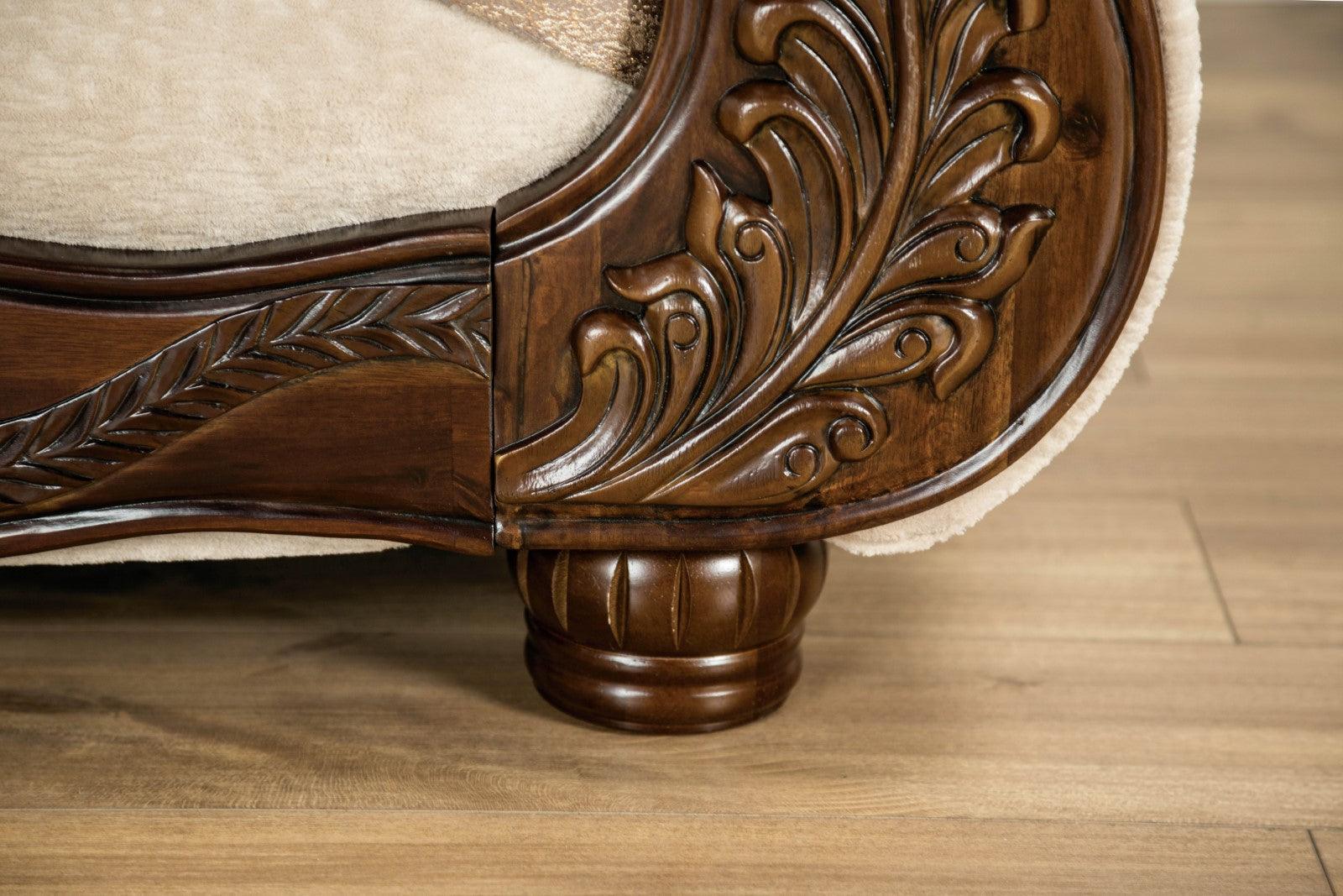 Andalusia Light Brown/Dark Cherry Sofa - Image 6
