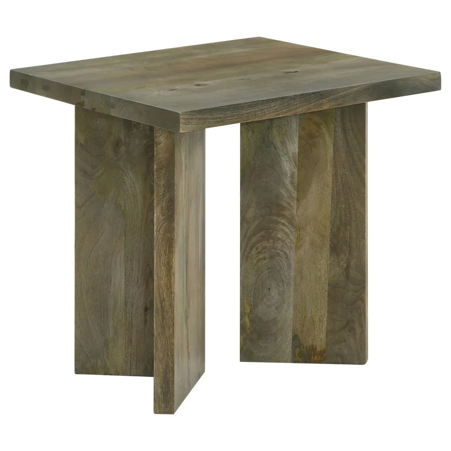 Andando Mango Brown Rectangular Solid Wood End Table - Image 2