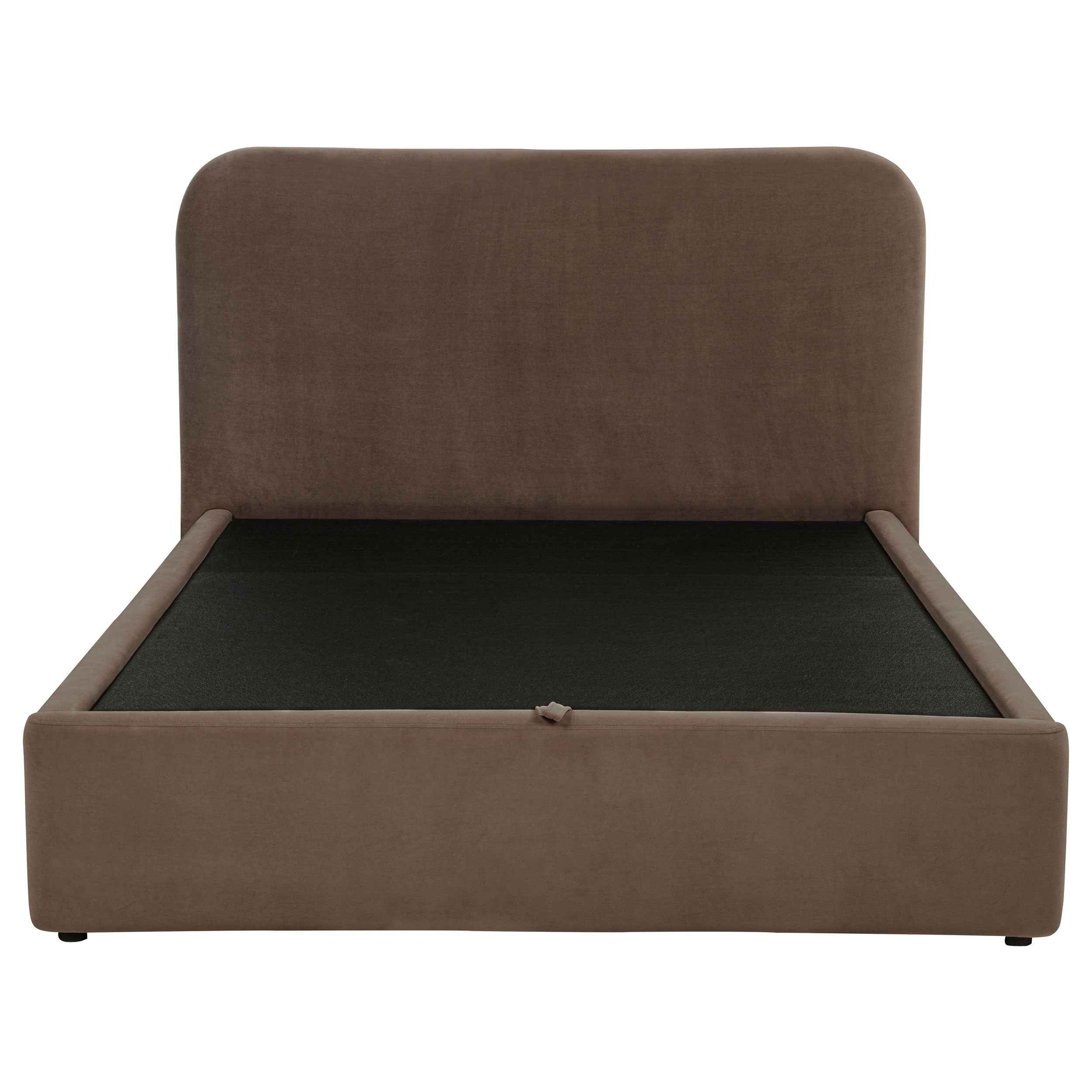 Anders Chocolate Upholstered Full Storage Lift Platform Bed - Image 4