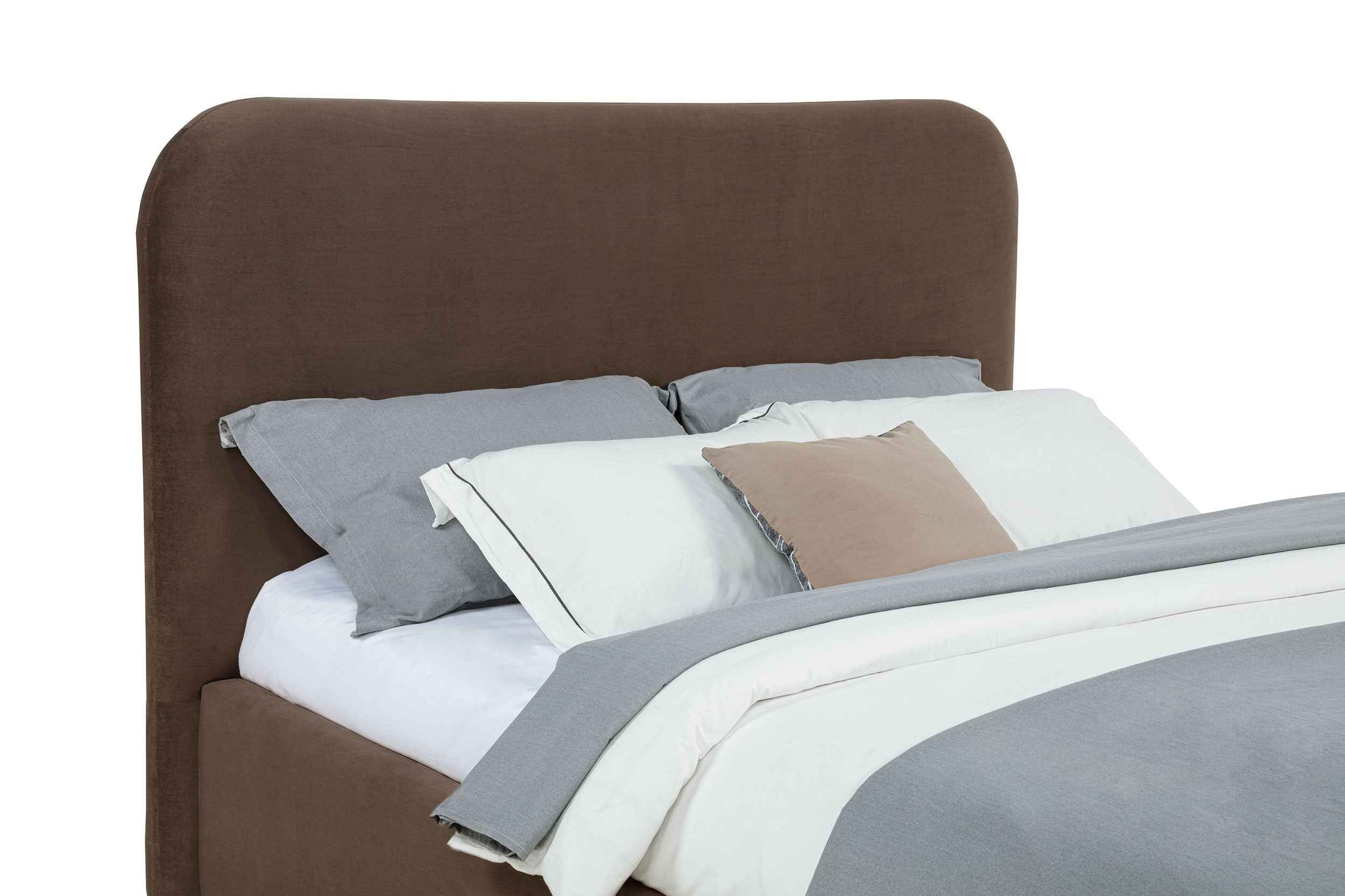 Anders Chocolate Upholstered Full Storage Lift Platform Bed - Image 5
