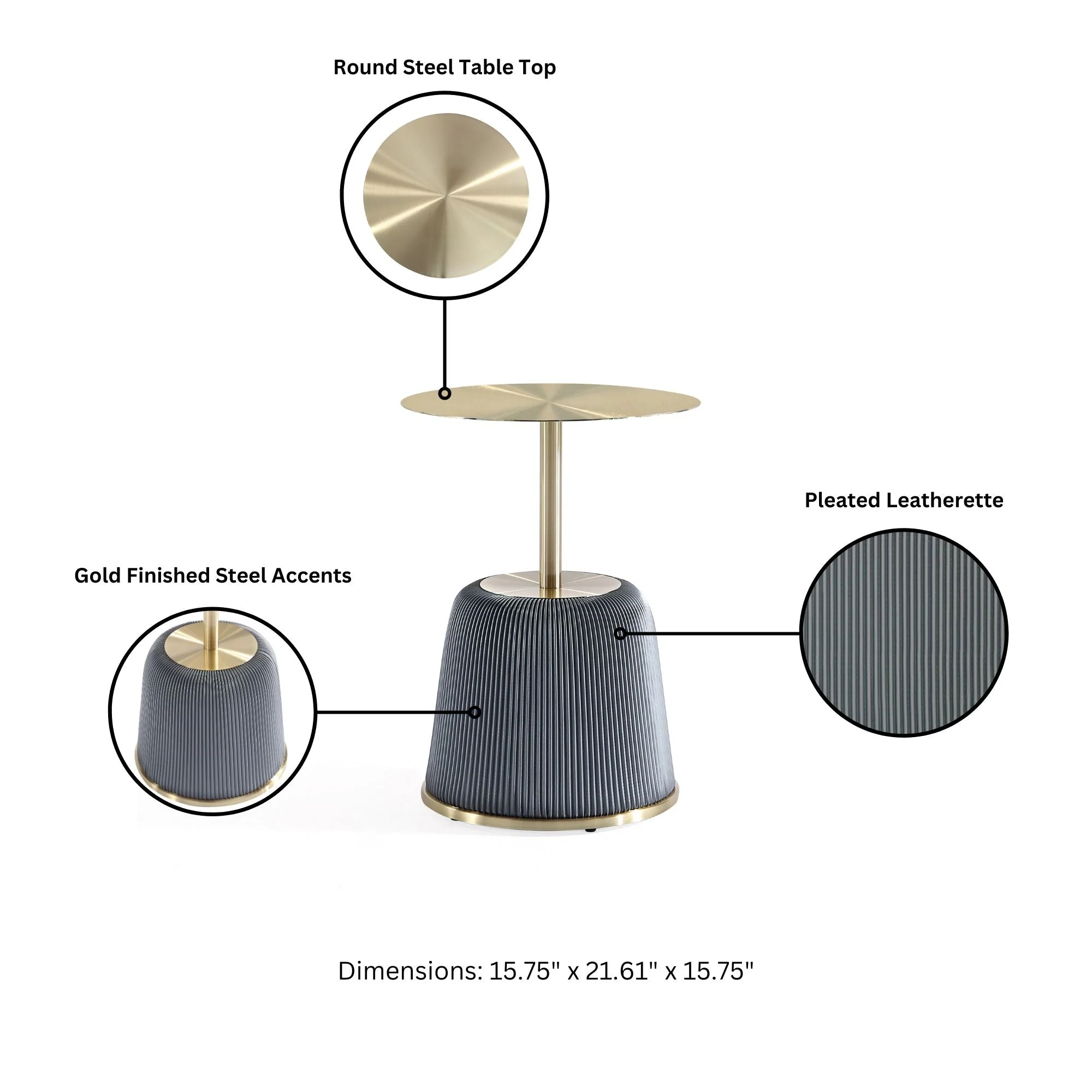 Anderson Coffee Table and End Table 1.0 in Cream and Grey (set of 2) - Image 5