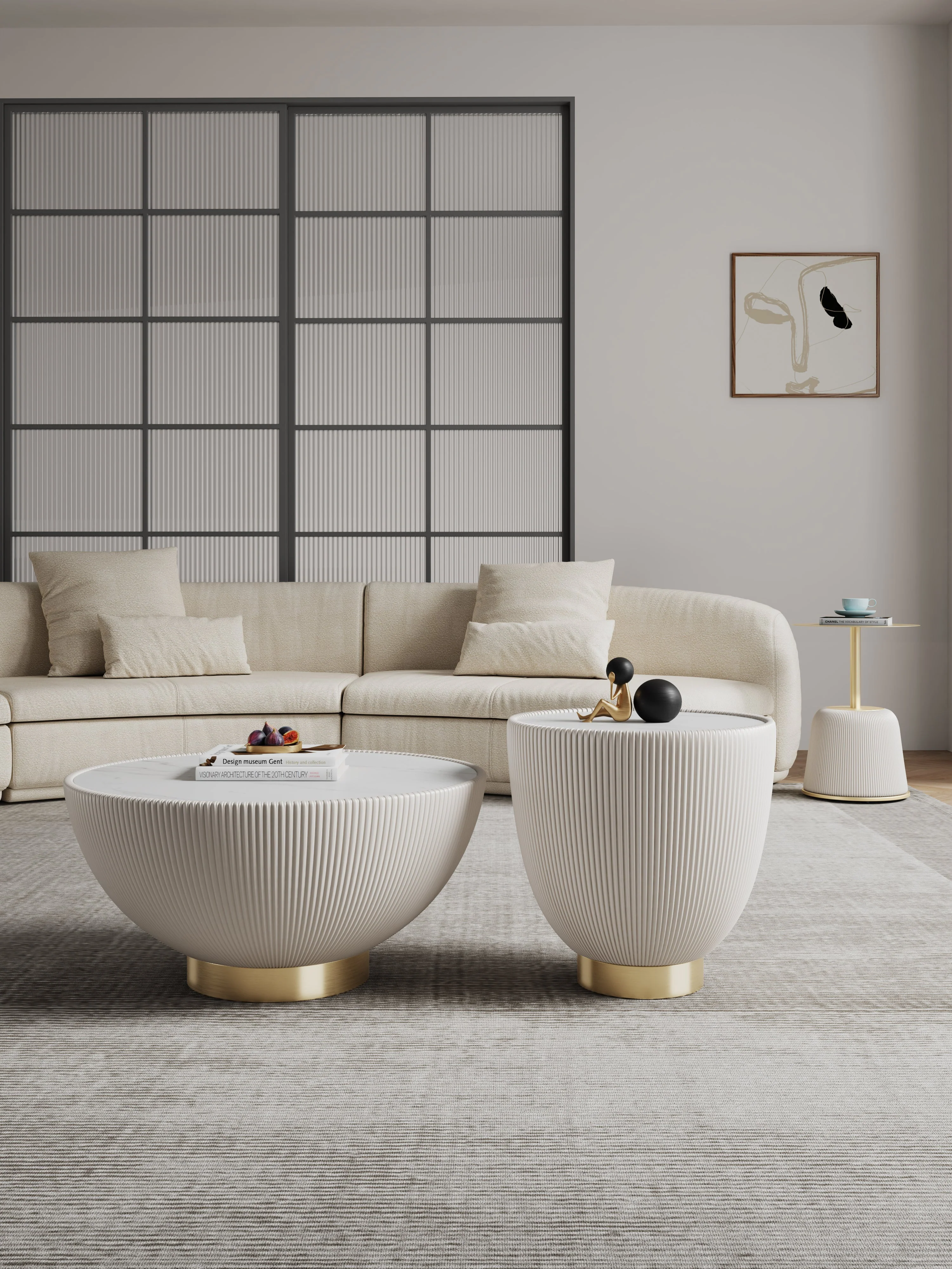 Anderson Coffee Table, End Table 1.0 and End Table 2.0 in Cream (set of 3) - Image 2