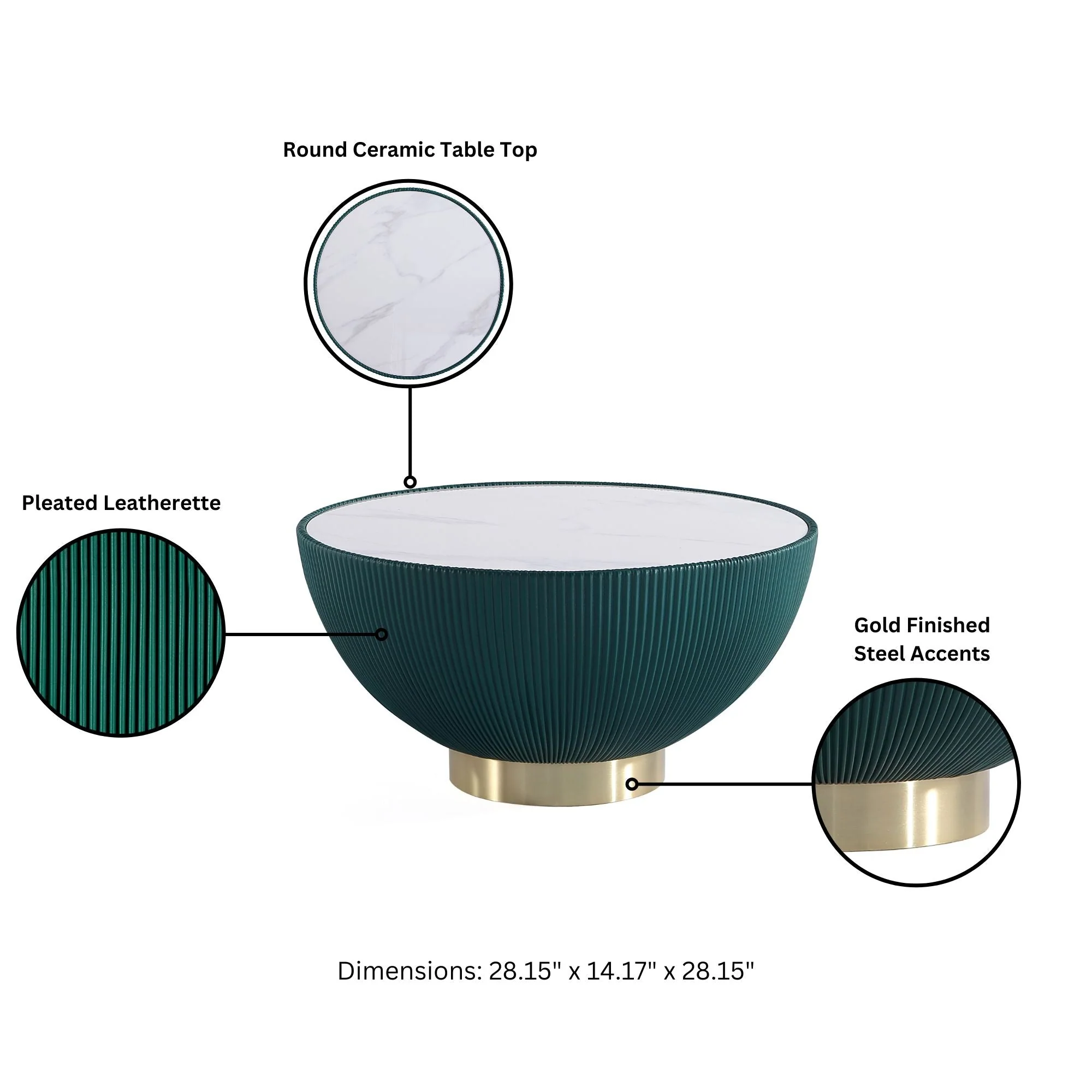 Anderson Coffee Table in Green - Image 4