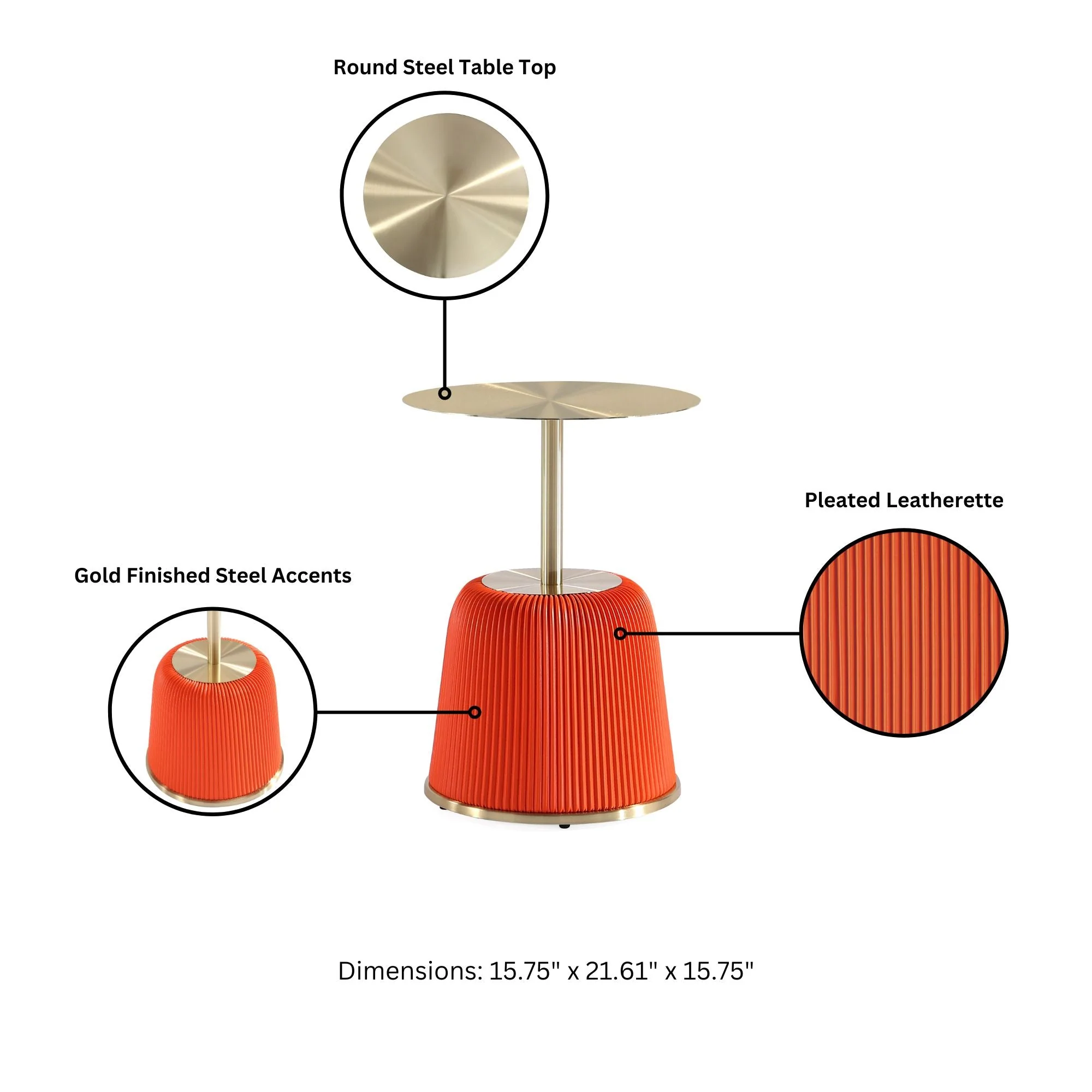 Anderson End Table 1.0 and End Table 2.0 in Orange (set of 2) - Image 4