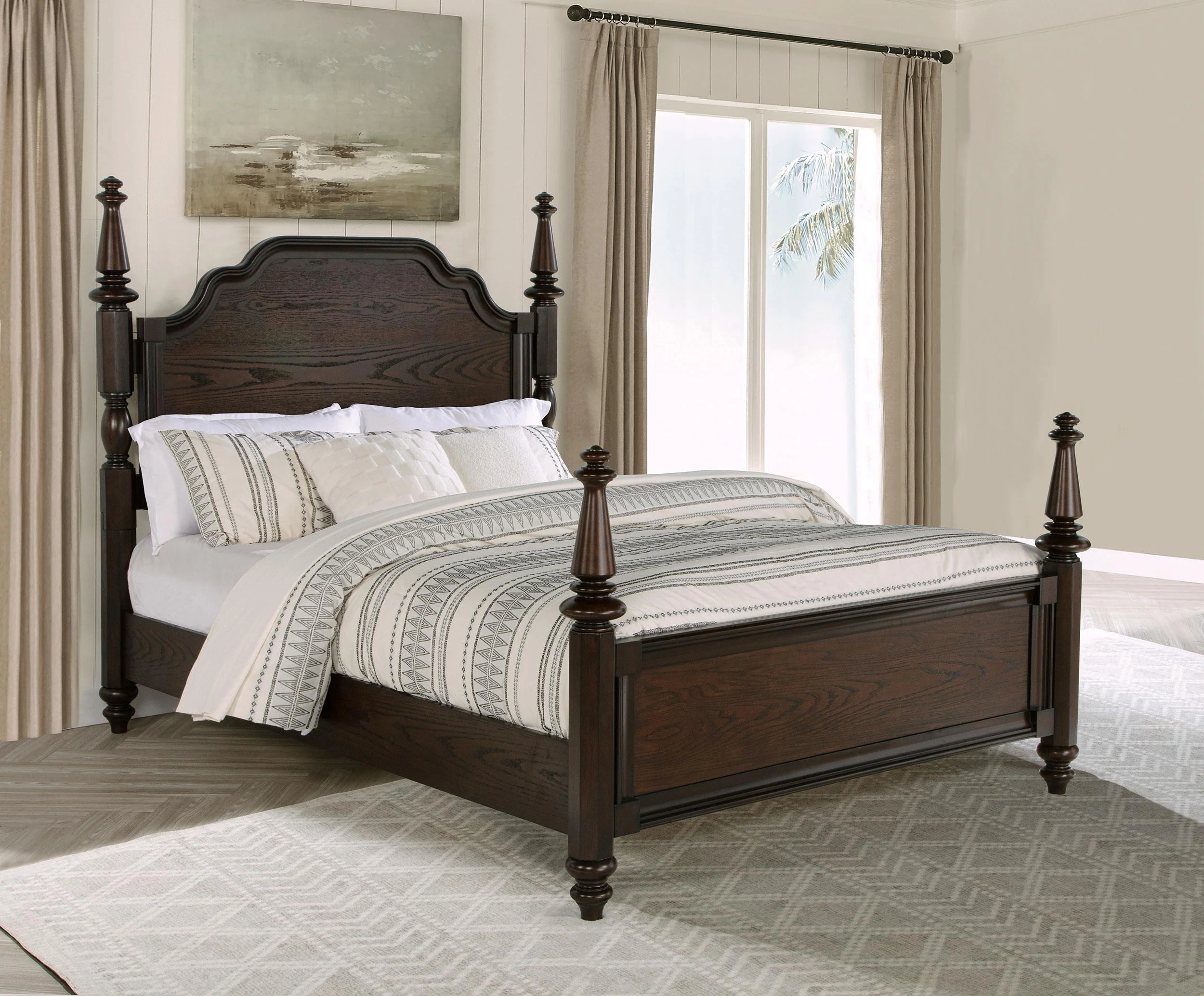 Andover Dark Oak Four Poster California King Bed