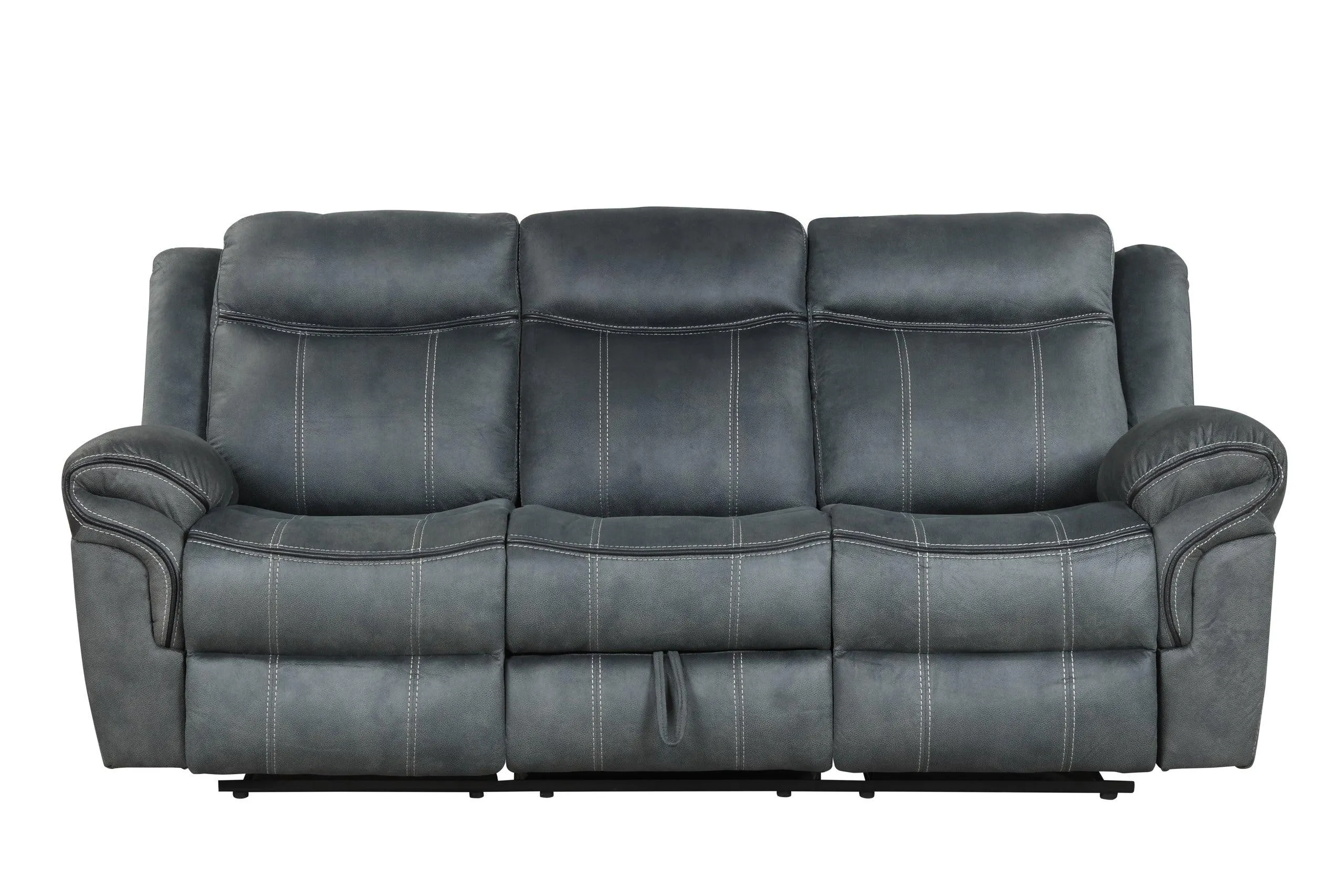 Andres 3-Piece Gray Leather Living Room Set - Image 3