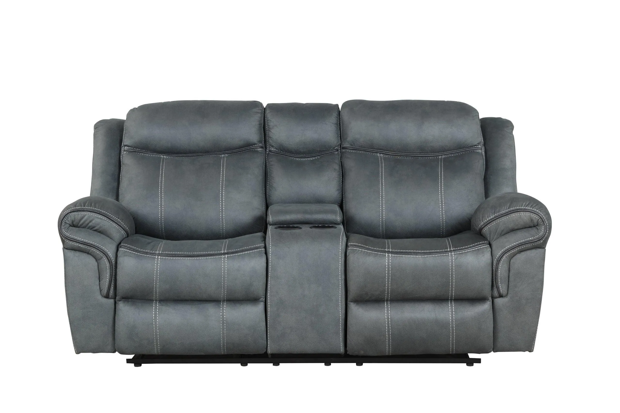 Andres 3-Piece Gray Leather Living Room Set - Image 4