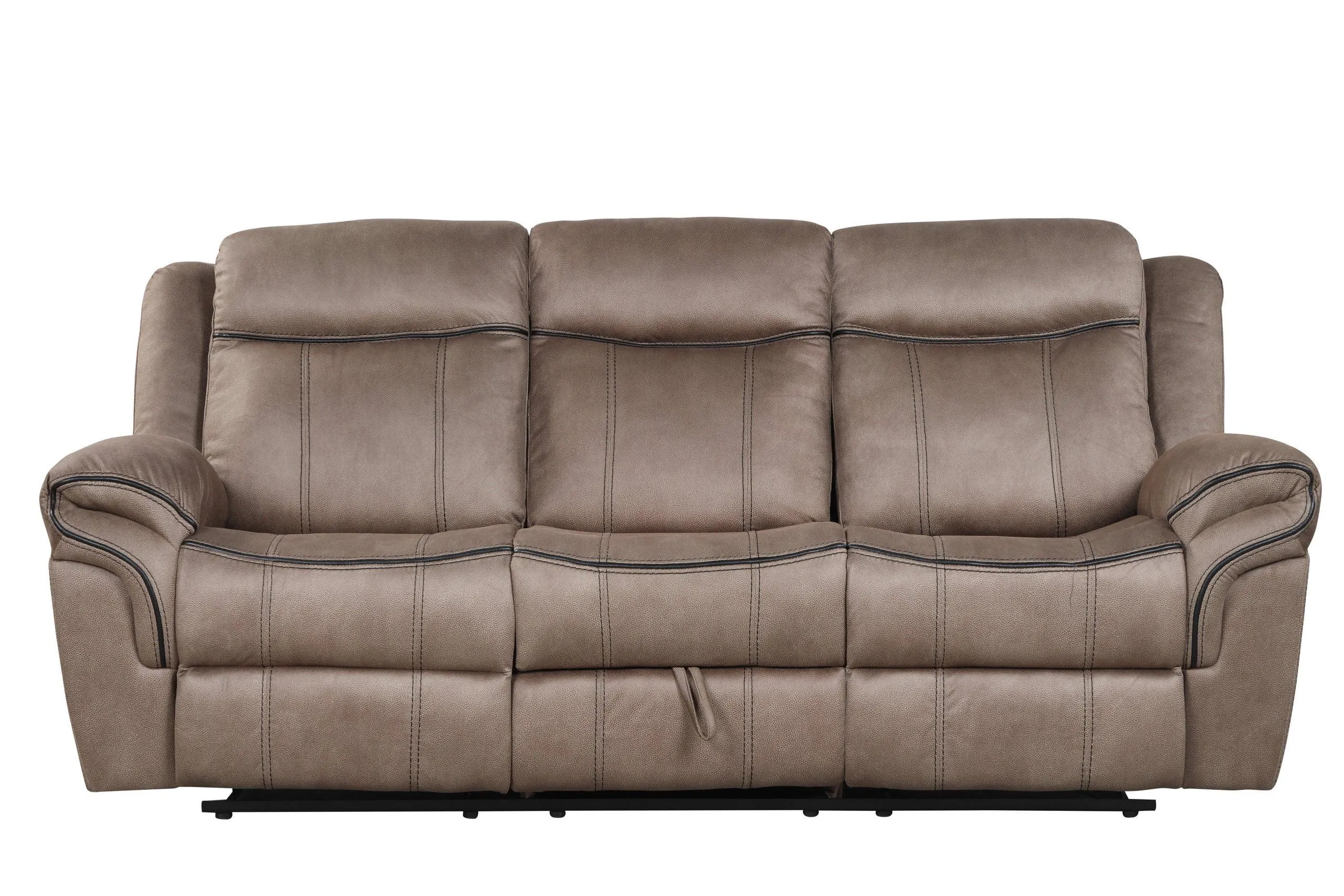 Andres Brown 3-Piece Sofa Recliner Living Room Set - Image 2