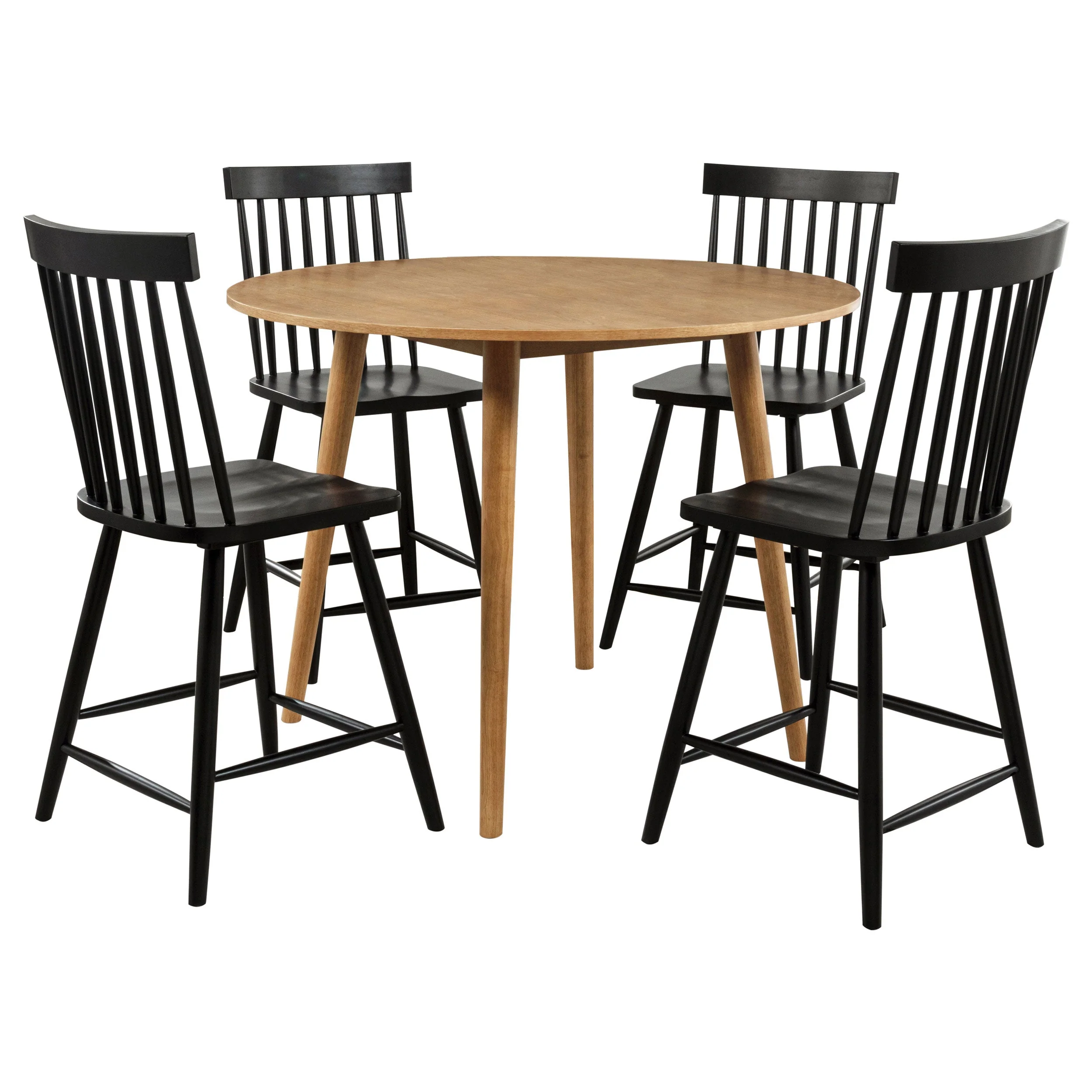Andrews Black/Light Ash 5-piece Round Counter Dining Set - Image 2