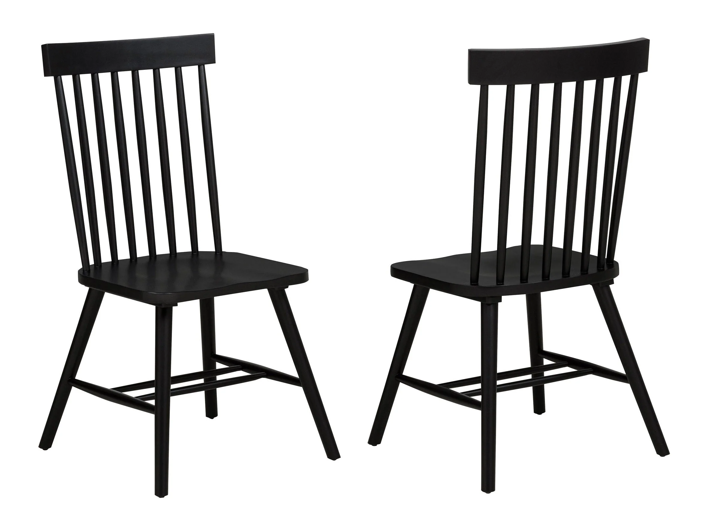 Andrews Black Windsor Spindle Back Dining Side Chair (Set of 2)