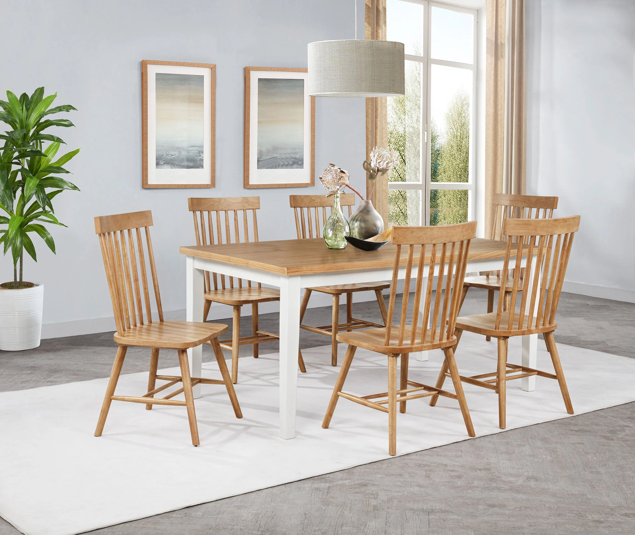 Andrews Light Ash/White 66-inch Rectangular Dining Table - Image 10