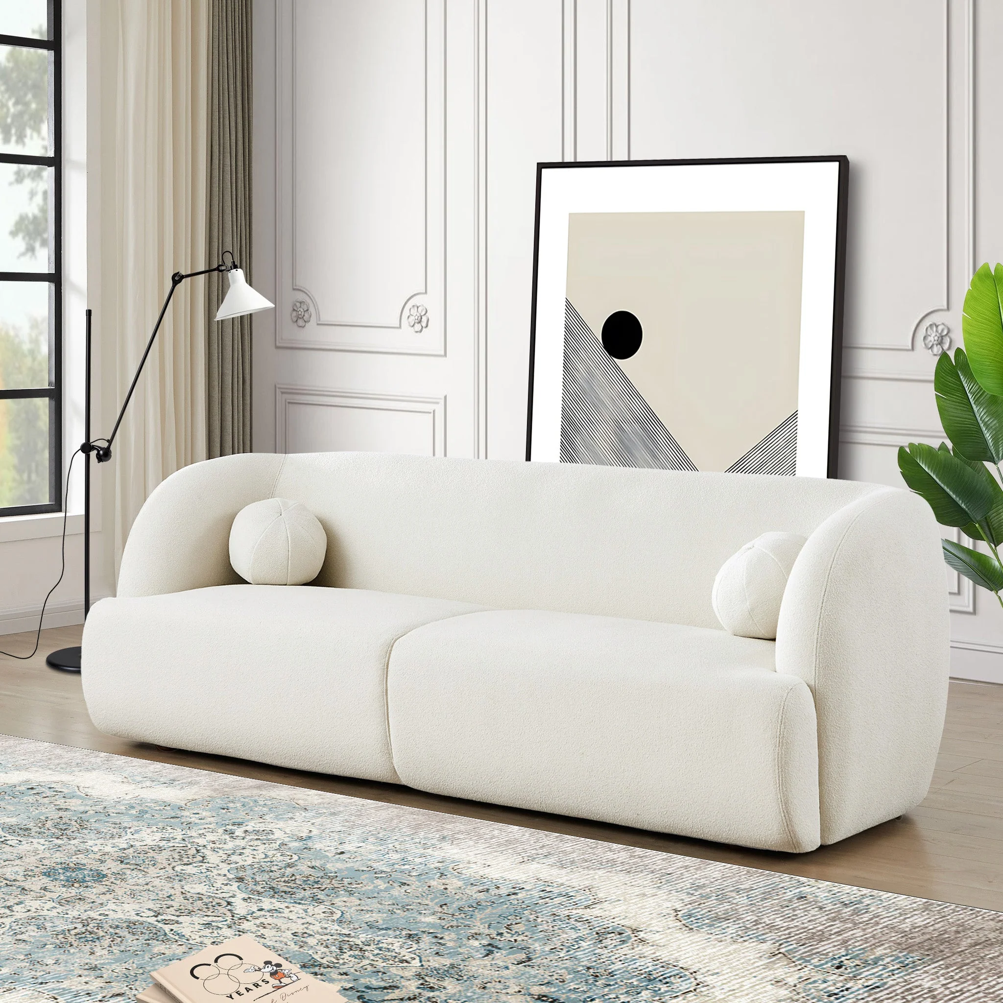 Anna Ivory Boucle Sofa - Image 3