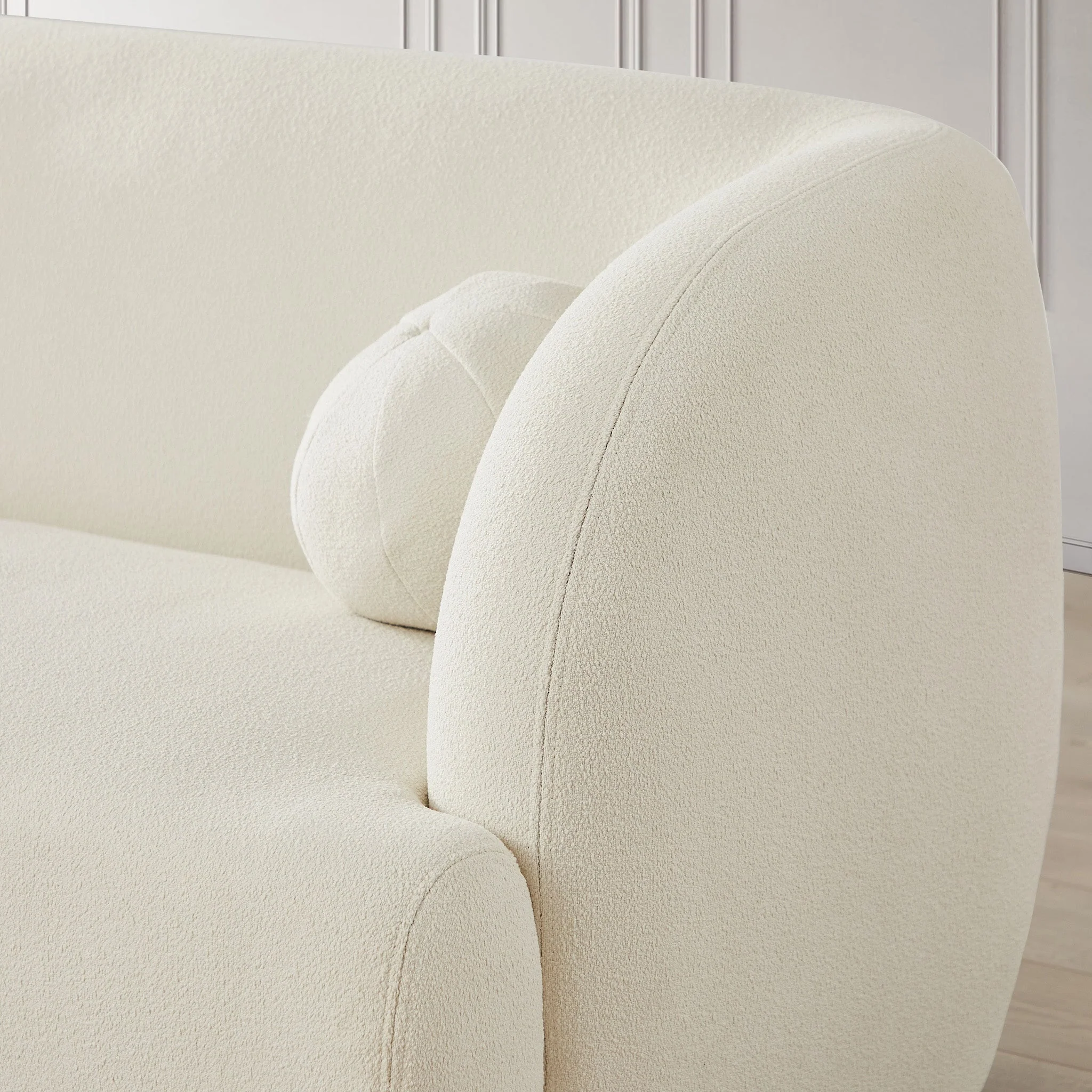 Anna Ivory Boucle Sofa - Image 4