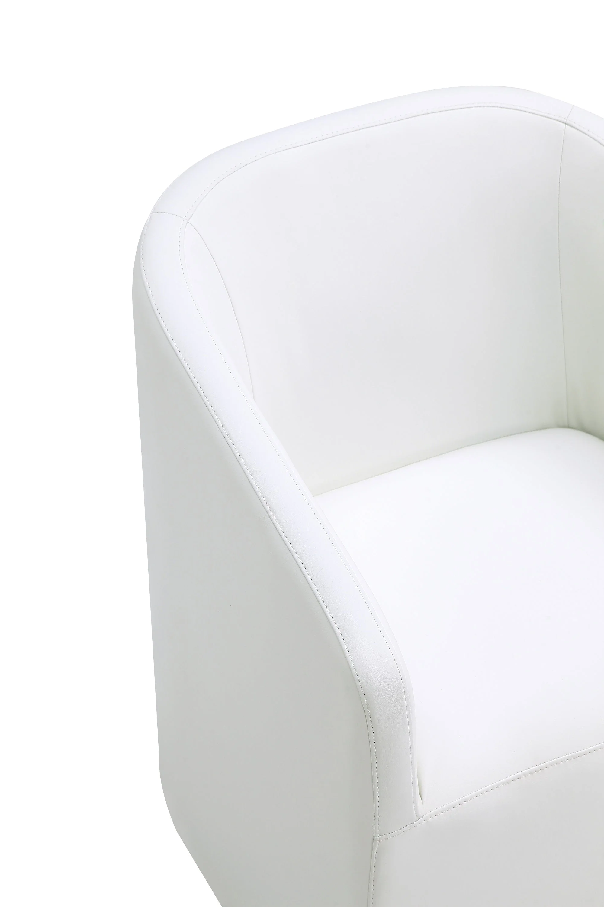 Anna Round Faux Leather Dining Chair in Cream (set of 2) - Image 10