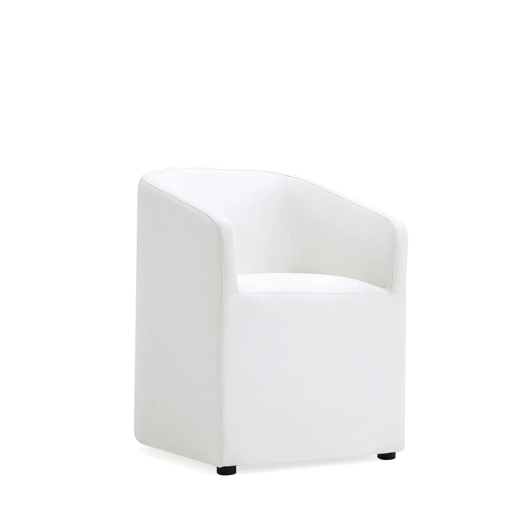Anna Round Faux Leather Dining Chair in Cream (set of 2) - Image 5