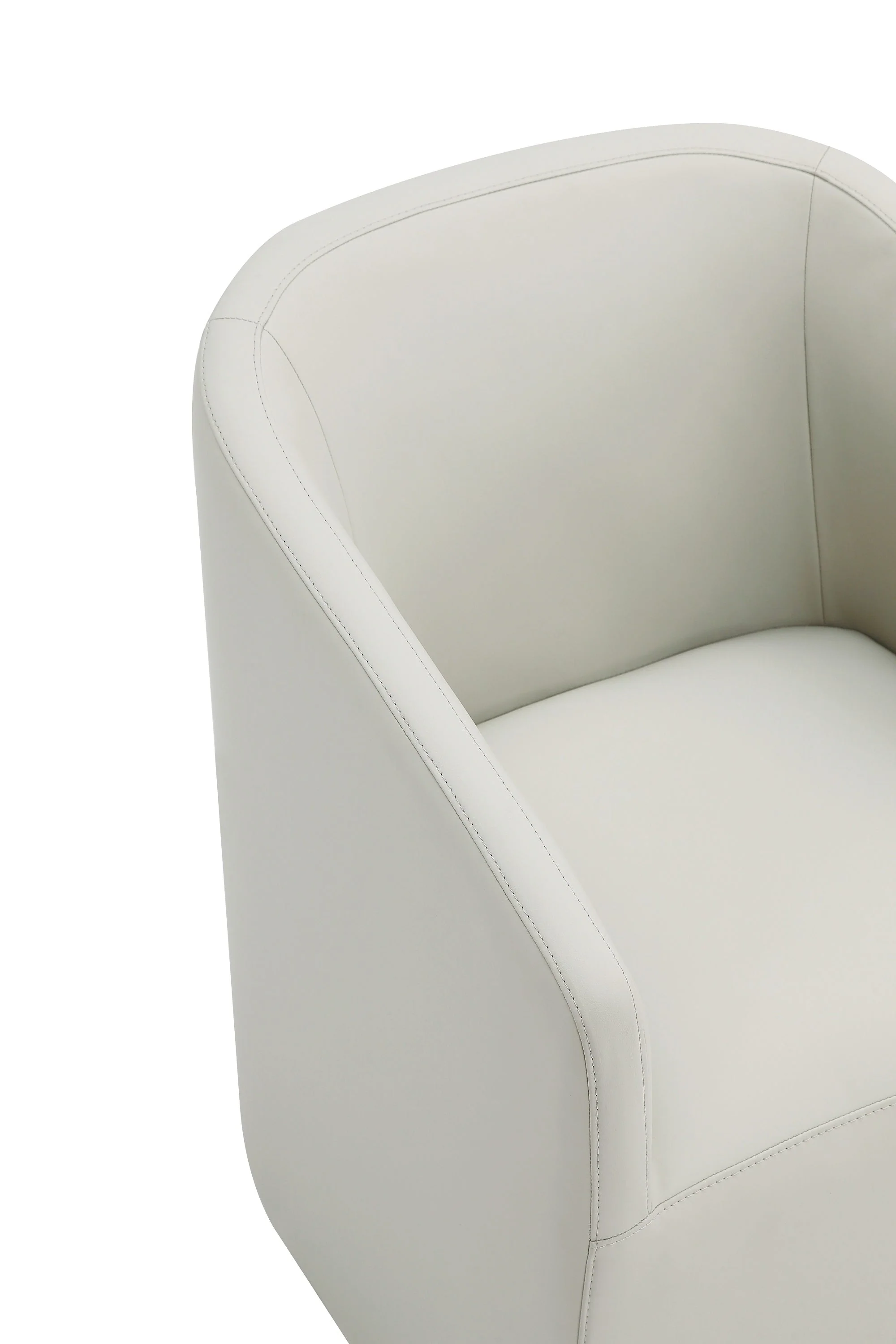 Anna Round Faux Leather Dining Chair in Light Stone Grey (set of 2) - Image 10
