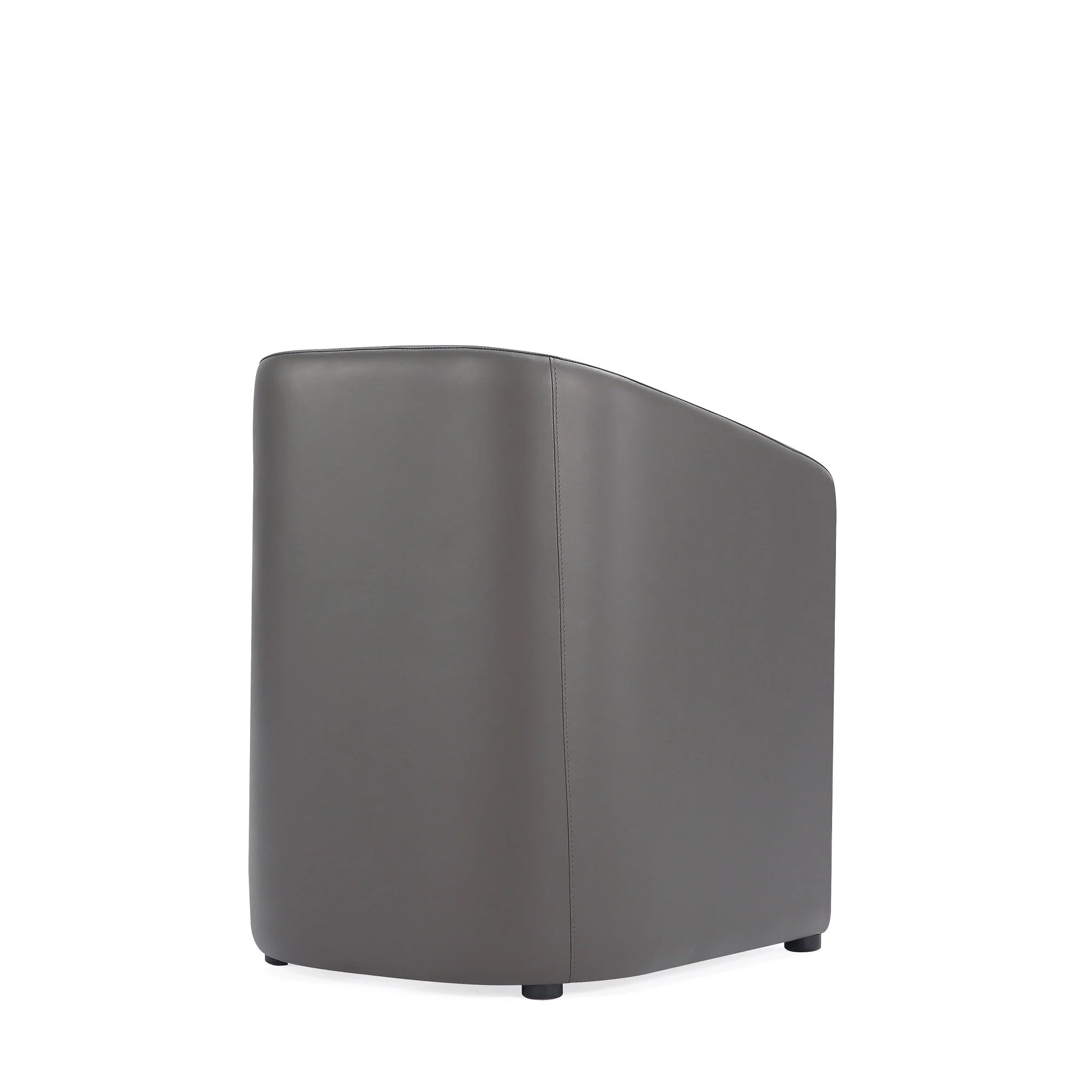 Anna Round Faux Leather Dining Chair in Pewter (set of 2) - Image 7