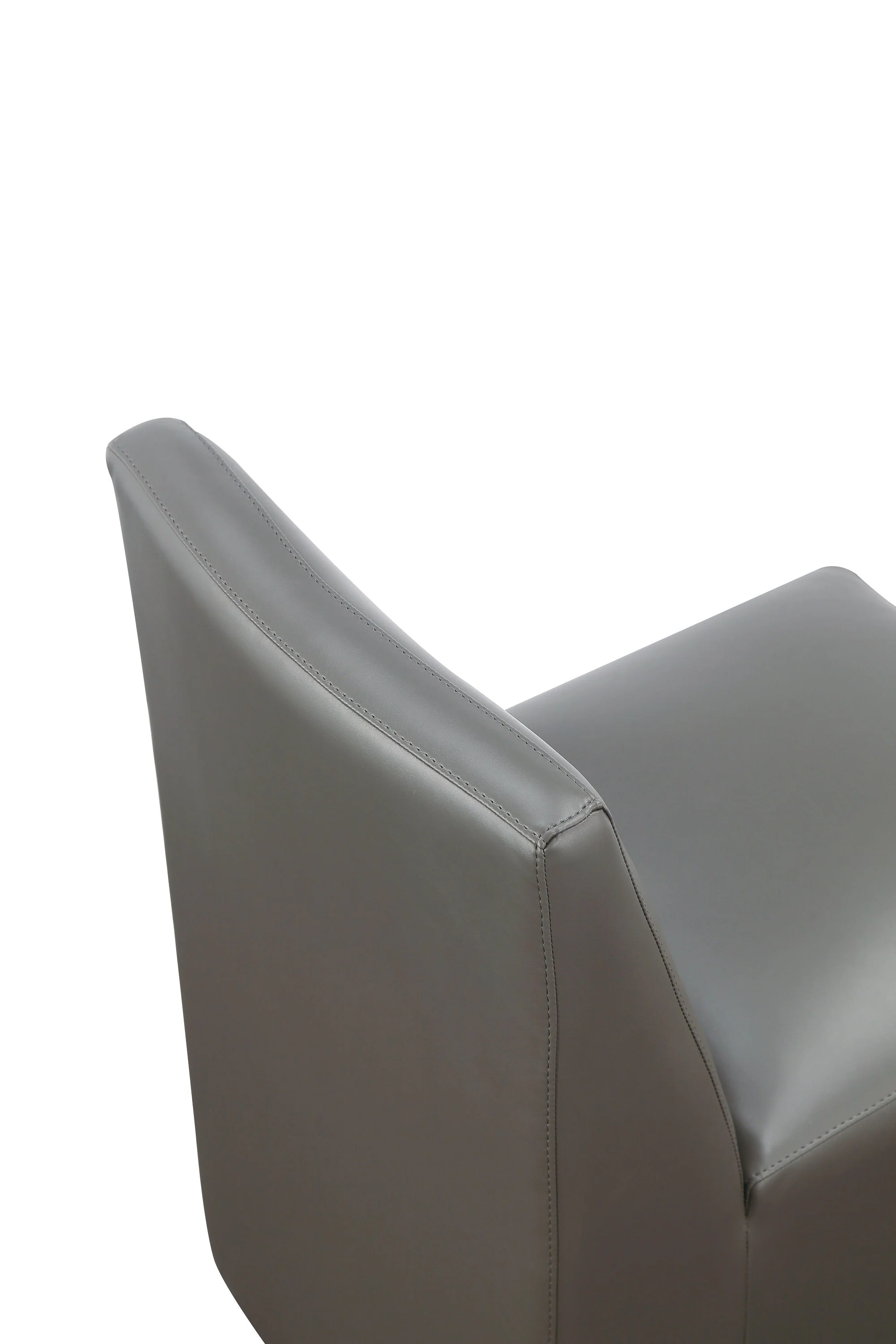 Anna Square Faux Leather Armless Dining Chair in Pewter (set of 2) - Image 10