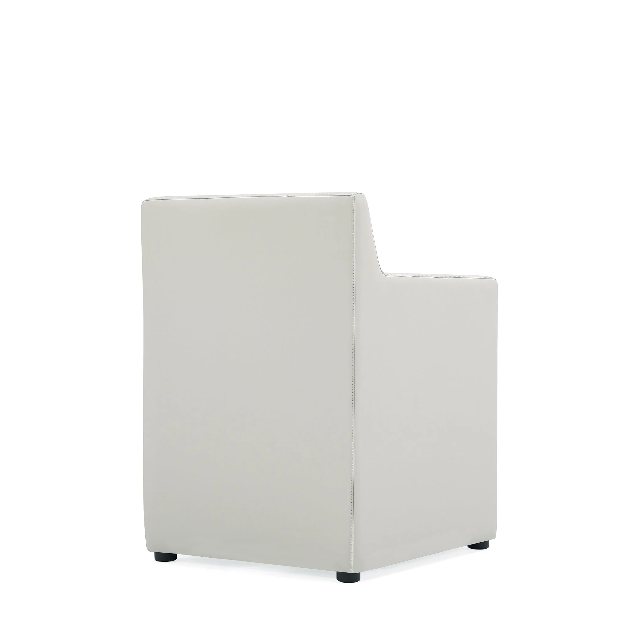 Anna Square Faux Leather Dining Arm Chair in Light Stone Grey (set of 2) - Image 7