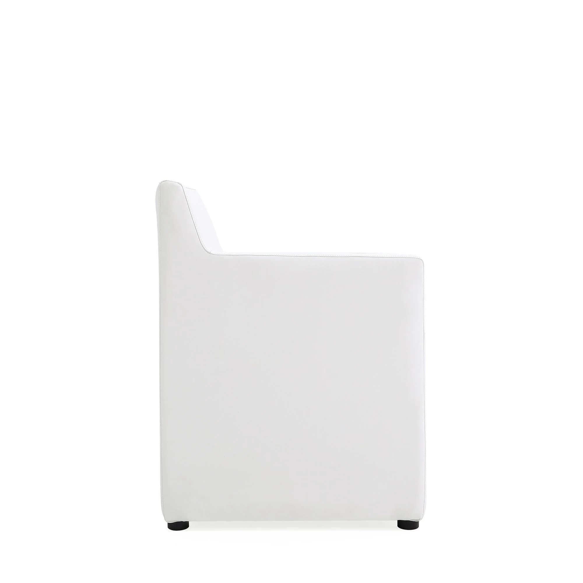 Anna Square Faux Leather Dining Armchair in Cream - Image 5