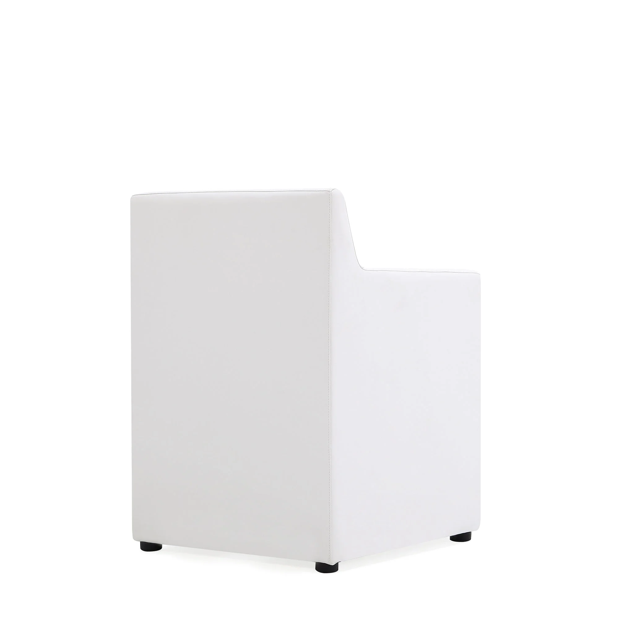 Anna Square Faux Leather Dining Armchair in Cream (set of 2) - Image 7