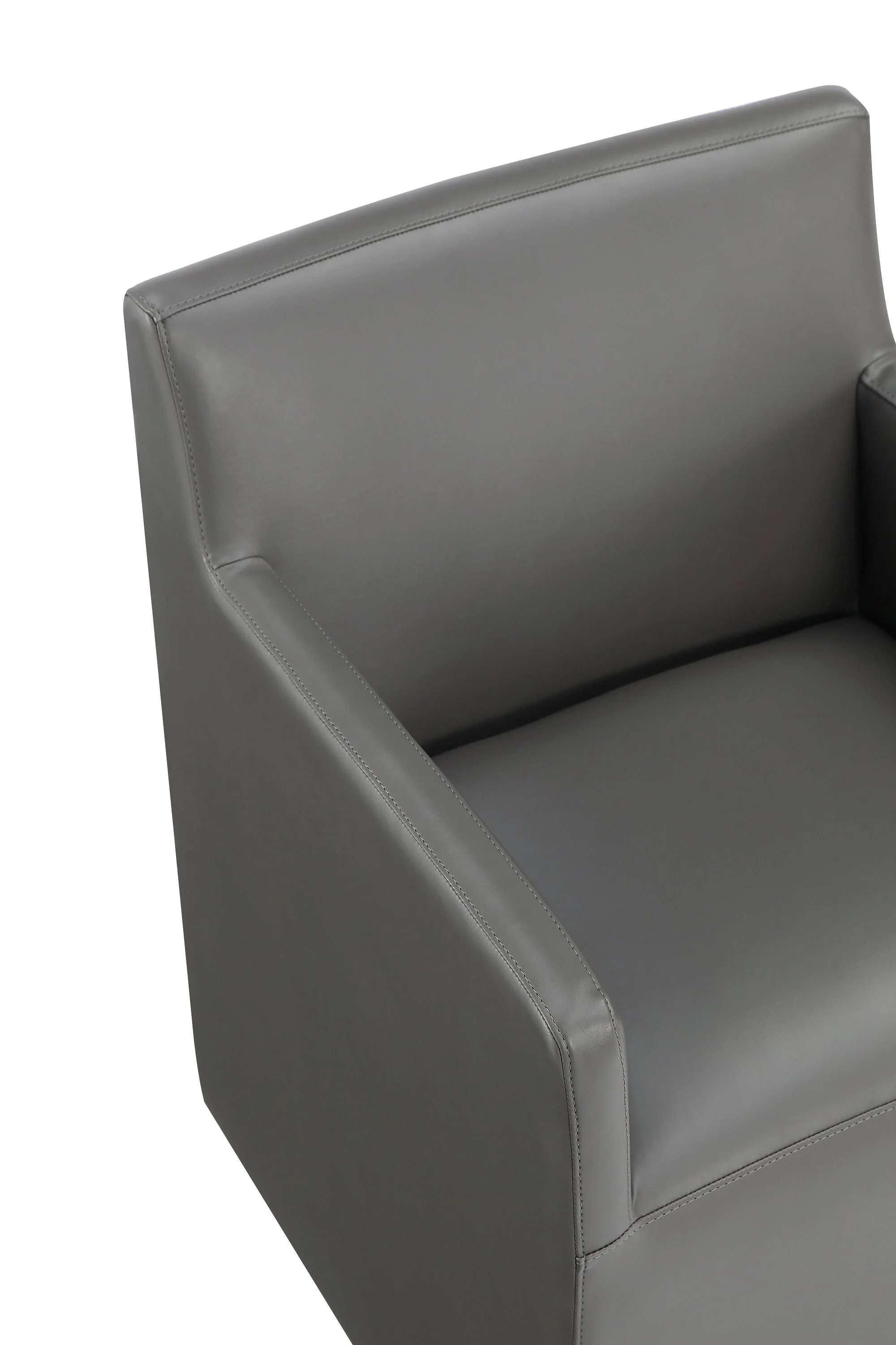 Anna Square Faux Leather Dining Armchair in Pewter - Image 9