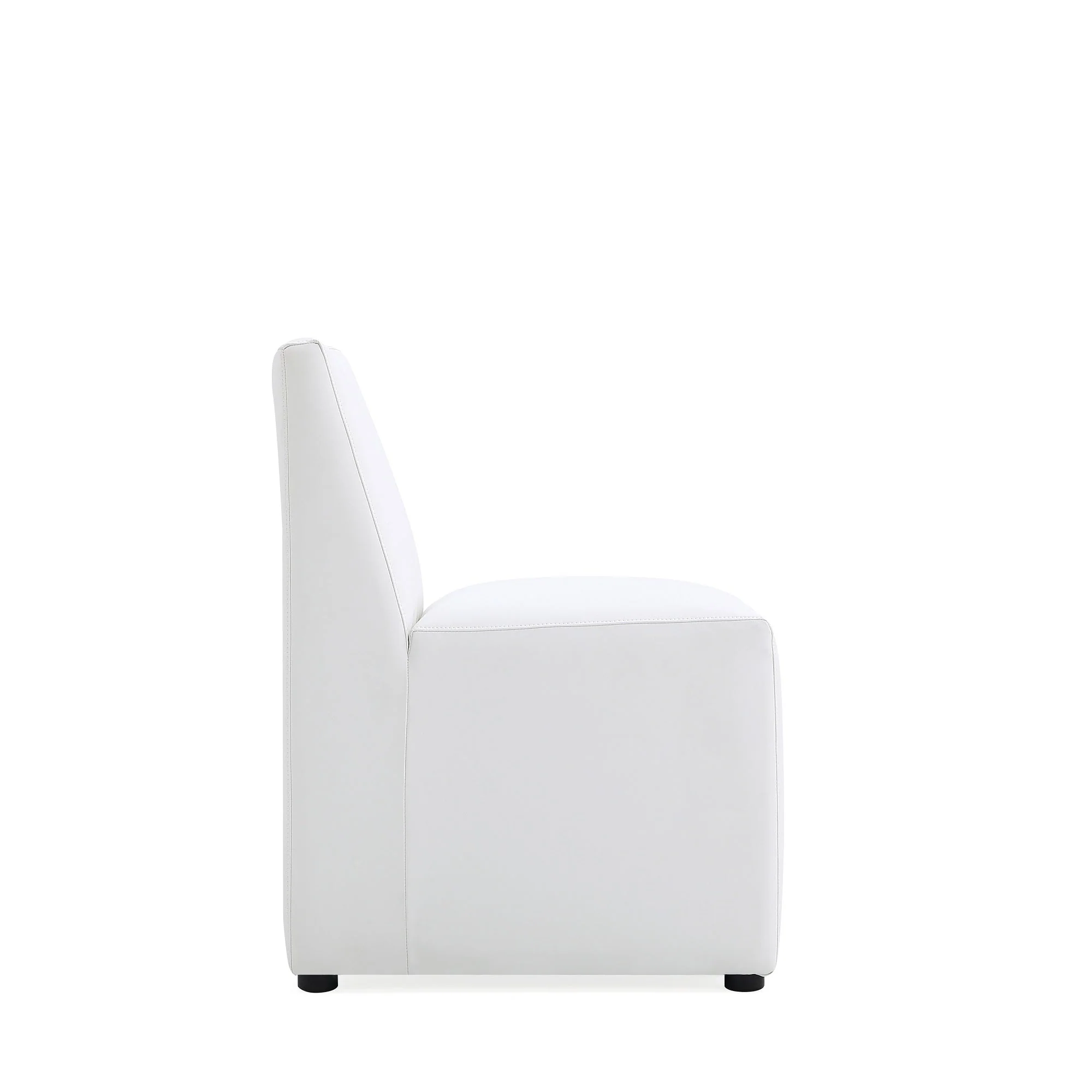 Anna Square Faux Leather Dining Chair in Cream - Image 5