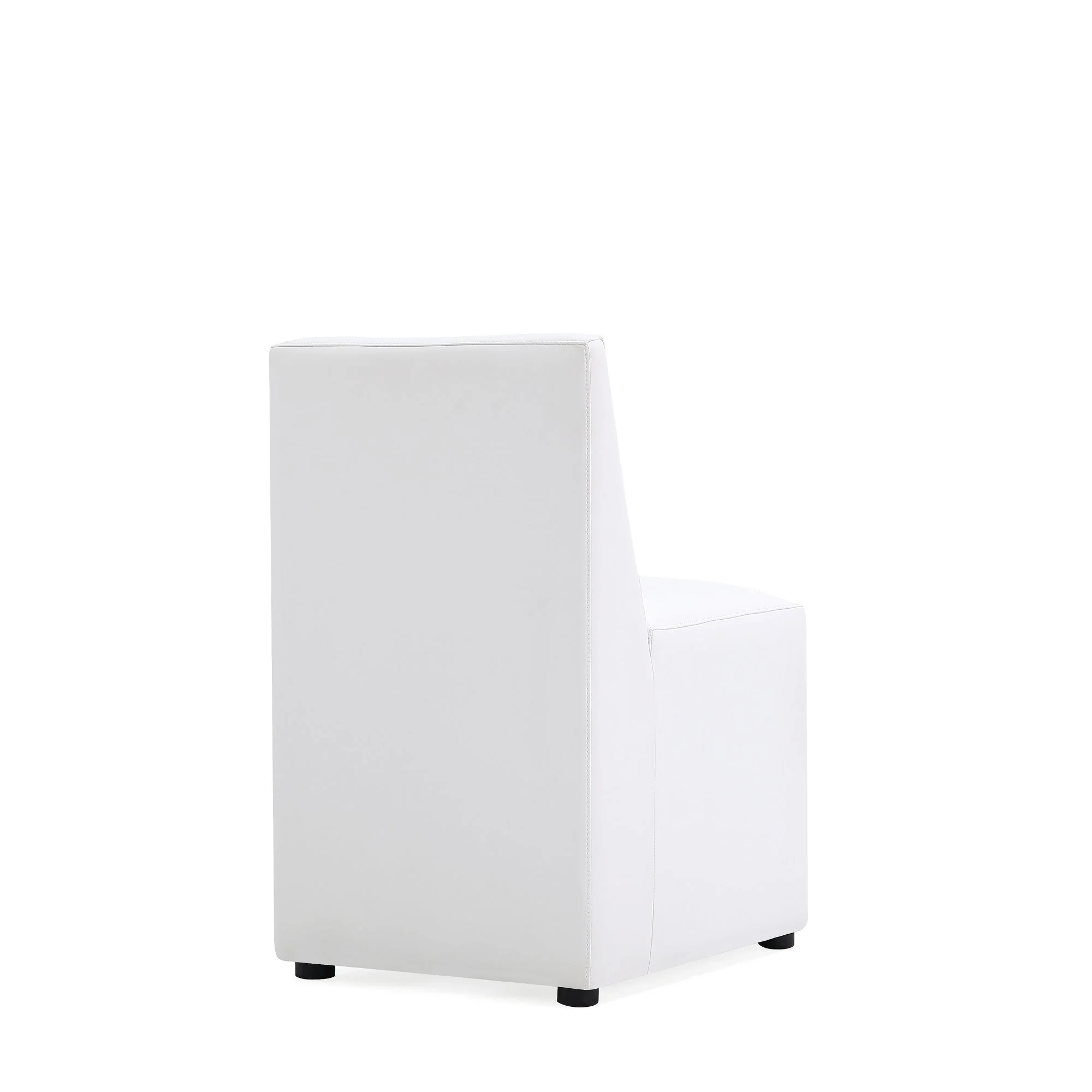 Anna Square Faux Leather Dining Chair in Cream - Image 6