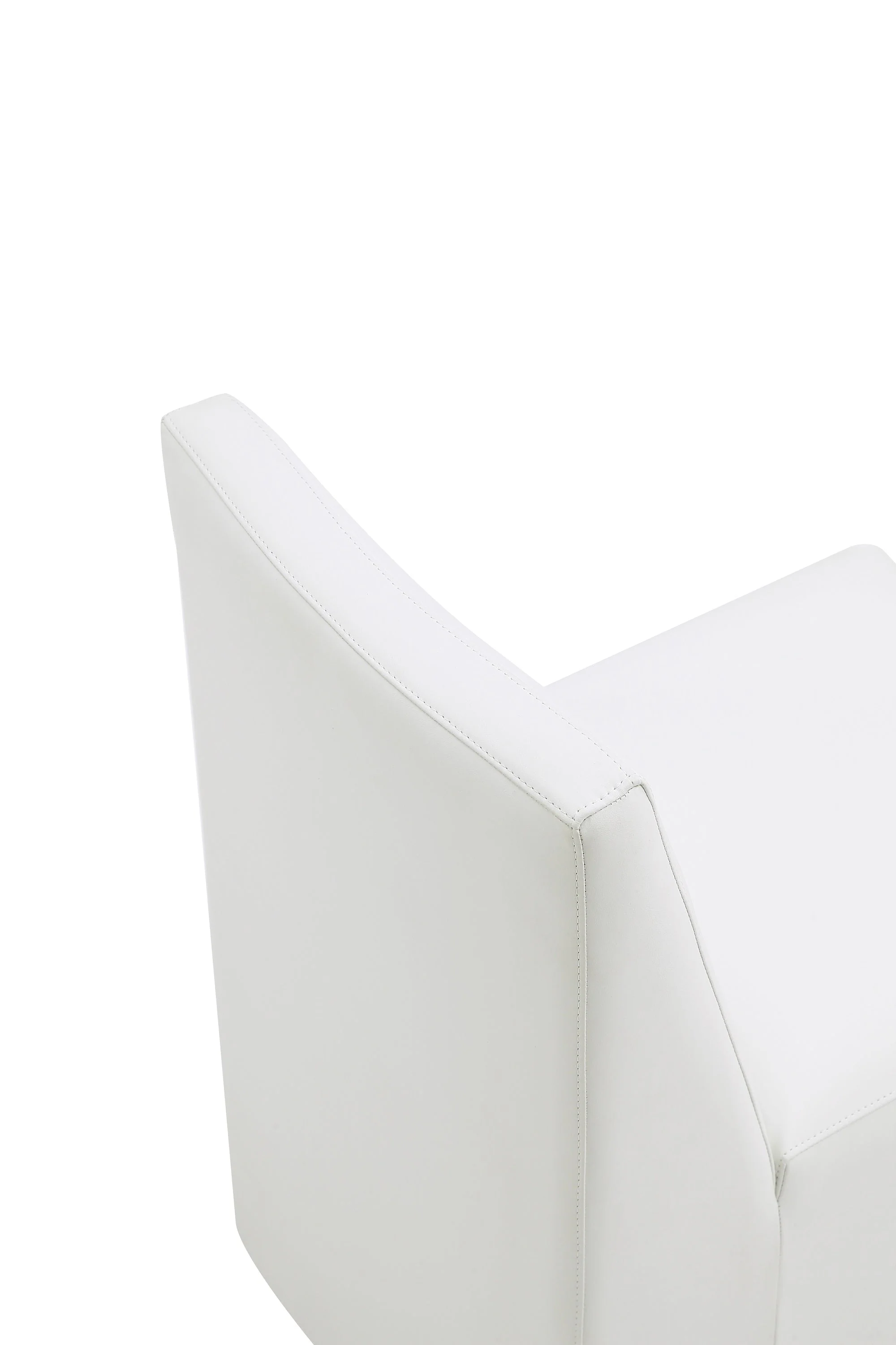 Anna Square Faux Leather Dining Chair in Cream - Image 9