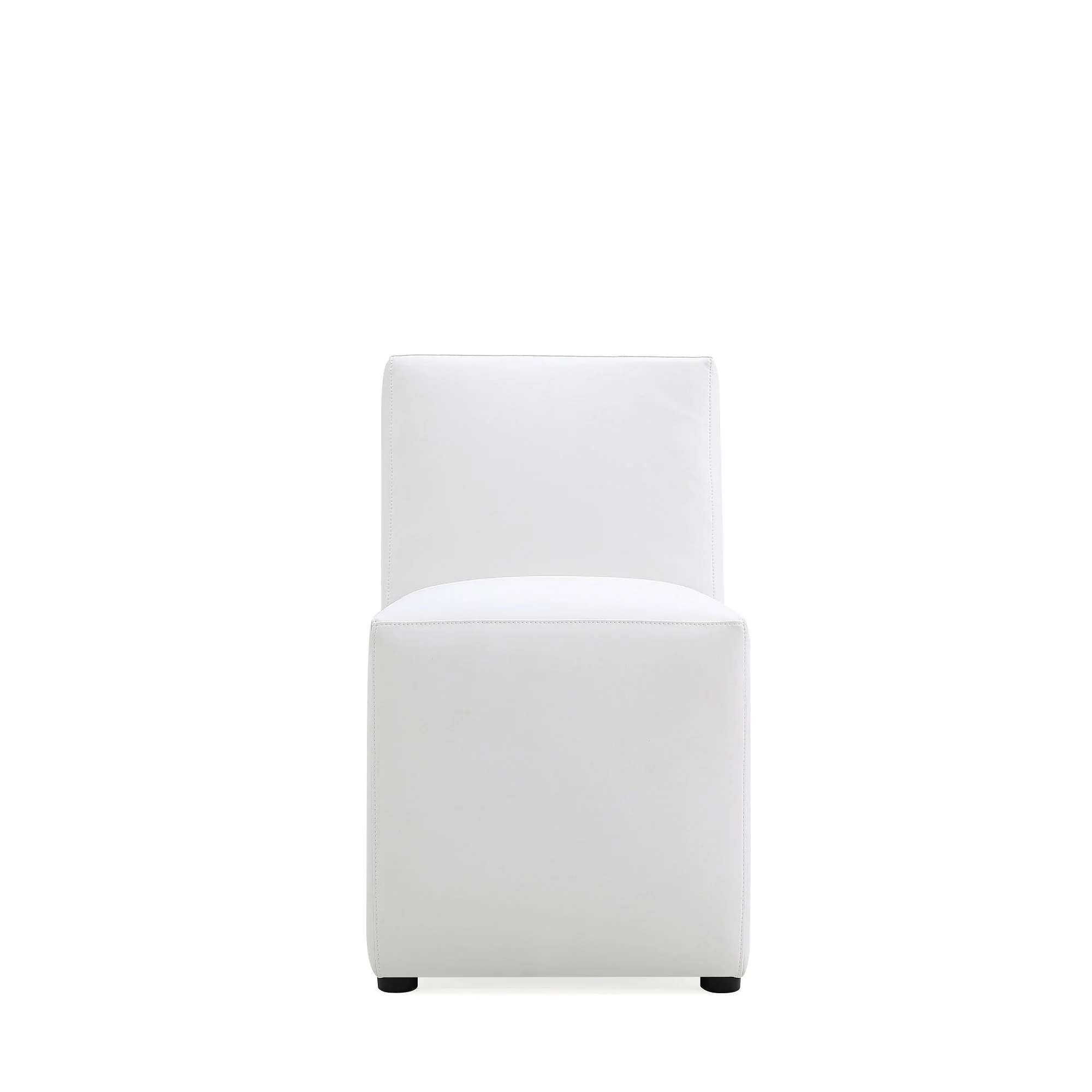 Anna Square Faux Leather Dining Chair in Cream (set of 2) - Image 4